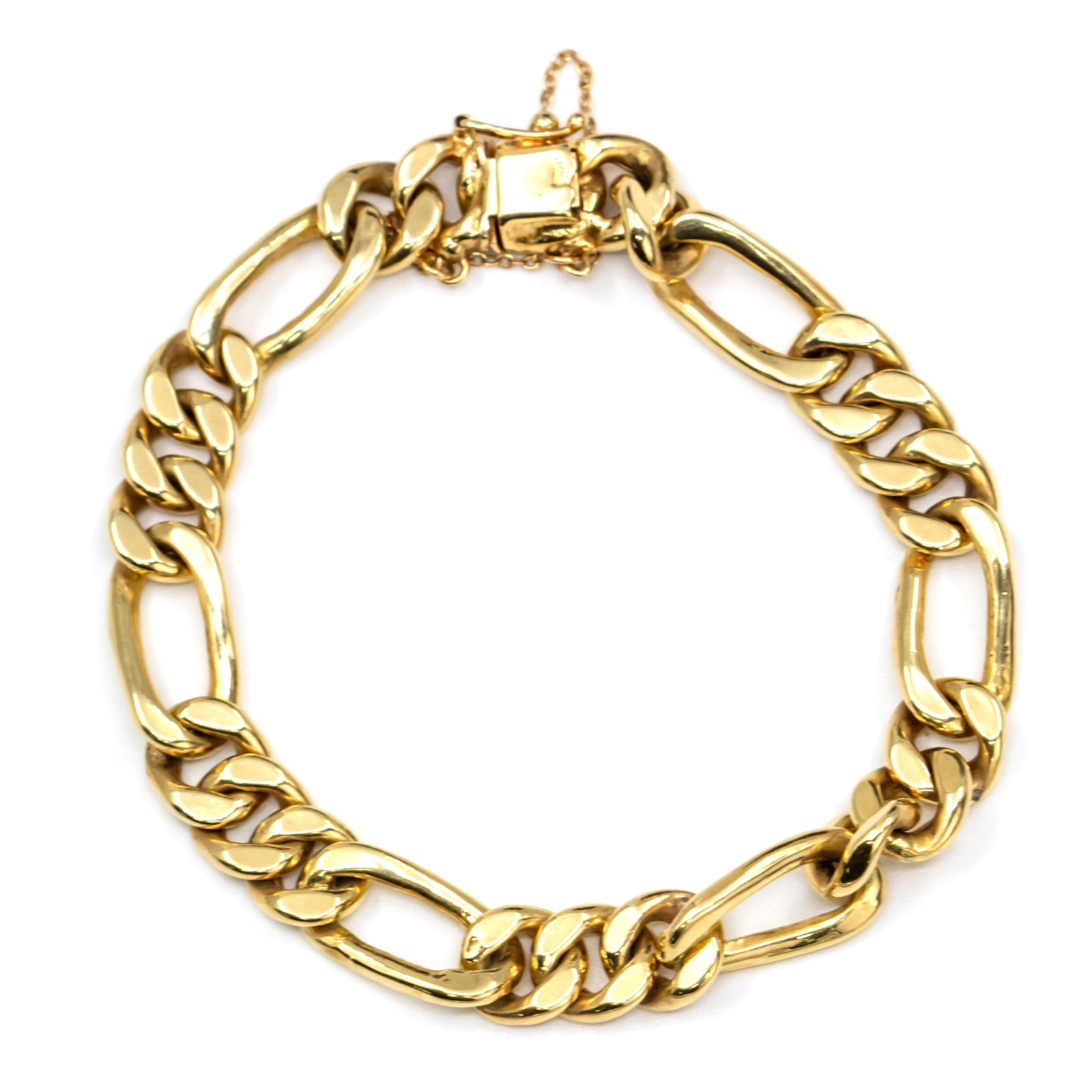 Italian 14K Yellow Gold Bracelet.: Italian 14K Yellow Gold Bracelet. Safety chain and clasp. Marked. Length: 20cm. 18.3gr.