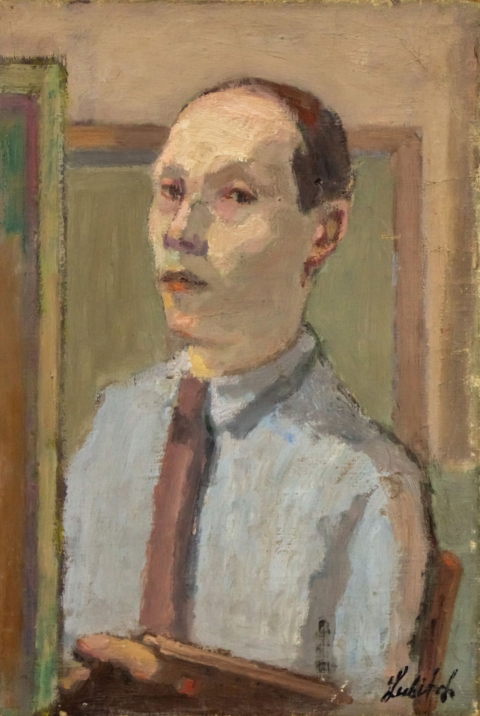 Ossip Lubitch (Russian / French, 1896-1990) - Self Portrait, Oil on Canvas.: Ossip Lubitch (Russian / French, 1896-1990) - Self Portrait, Oil on Canvas. Signed. 35x24cm. Also spelled: Osip LYUBICH