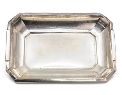 Gottlieb Kurz Silver Tray, Germany, Circa 1900.: Gottlieb Kurz Silver Tray, Germany, Circa 1900. Marked (830). 21.5x30.5cm. Height: 4cm. 398gr.