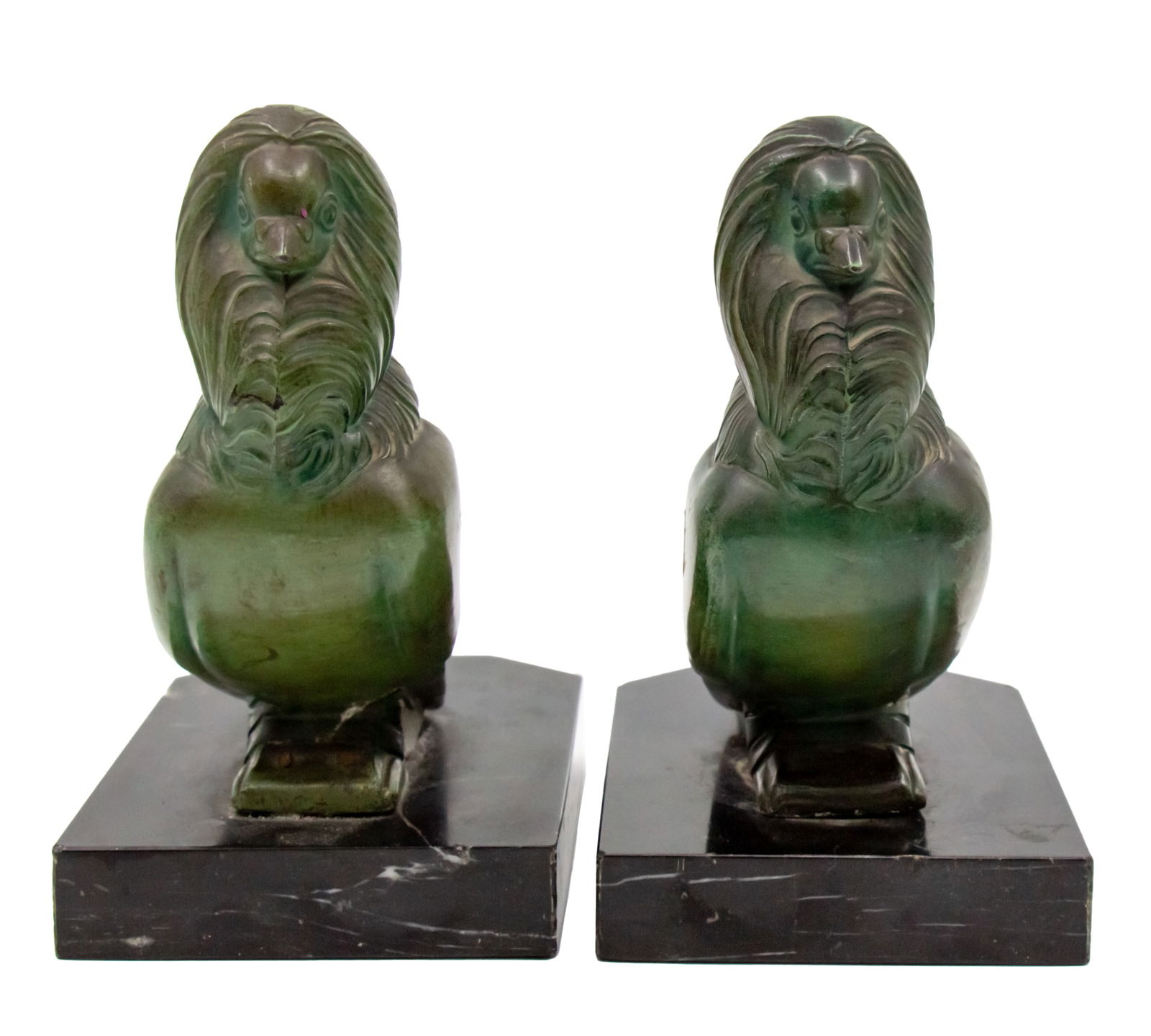 Hippolyte Moreau (French, 1832-1927) - Bronze Bird Bookends. (1 of 4)