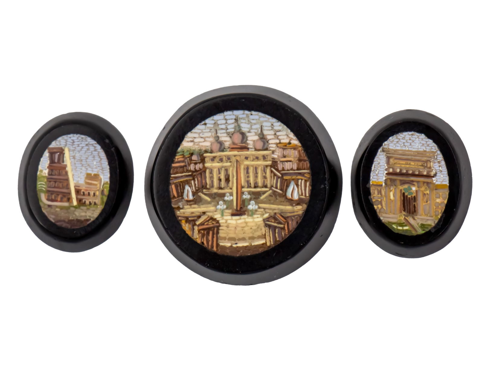 Three Micro Mosaic Plaques, Italy, Late 19th Century. (1 of 1)