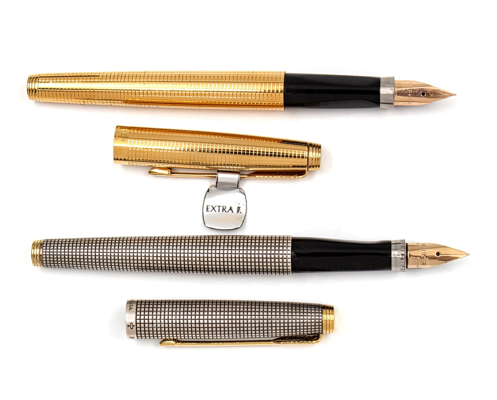 Two Parker 75 Fountain Pens, Sterling Silver and Gold-Filled. (1 of 4)
