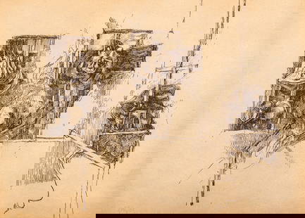 Samuel Bak (b.1933) - Ink on Paper, 1961.: Samuel Bak (b.1933) - Ink on Paper, 1961. Signed and dated. 24x32.5cm.