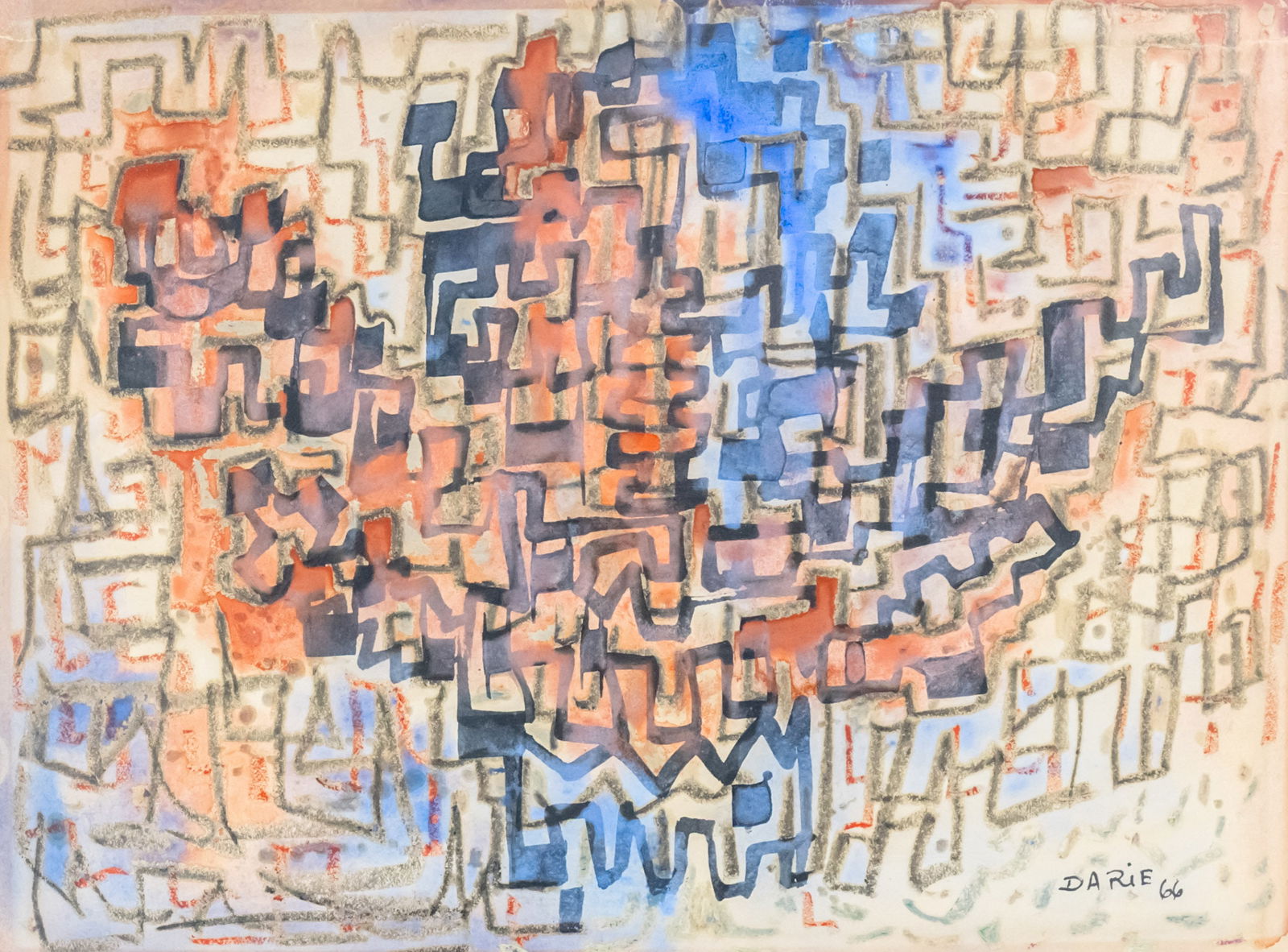 Sandu Darie (Romanian / Cuban, 1908-1991) - Watercolor and Ink on Paper, 1966. (1 of 2)