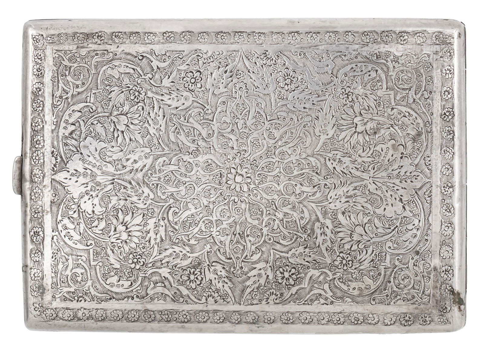 Persian Silver Cigarette Case, Circa 1900. (1 of 2)