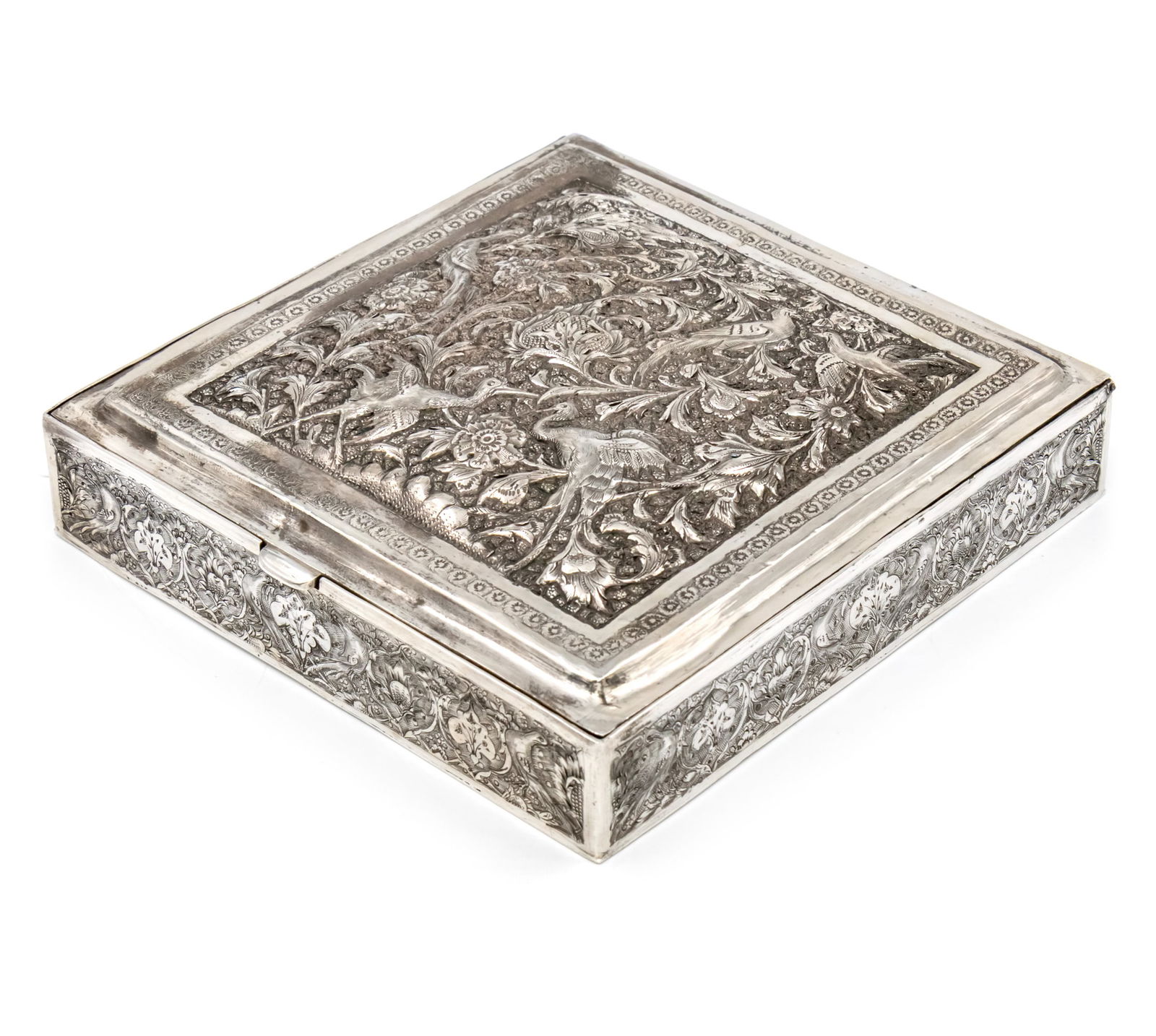 Persian Silver Jewelry Box, Circa 1900. (1 of 6)