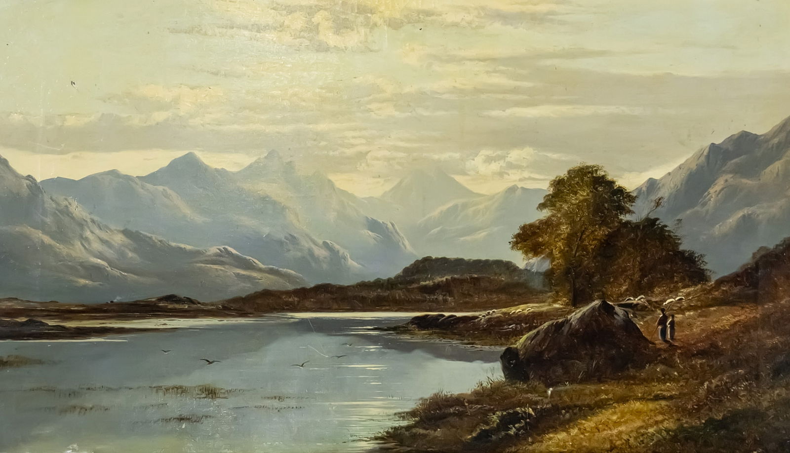 Charles Leslie (British, 1835-1890) - Landscape, Oil on Canvas, 1881.: Charles Leslie (British, 1835-1890) - Landscape, Oil on Canvas, 1881. Signed and dated. 45x81cm.