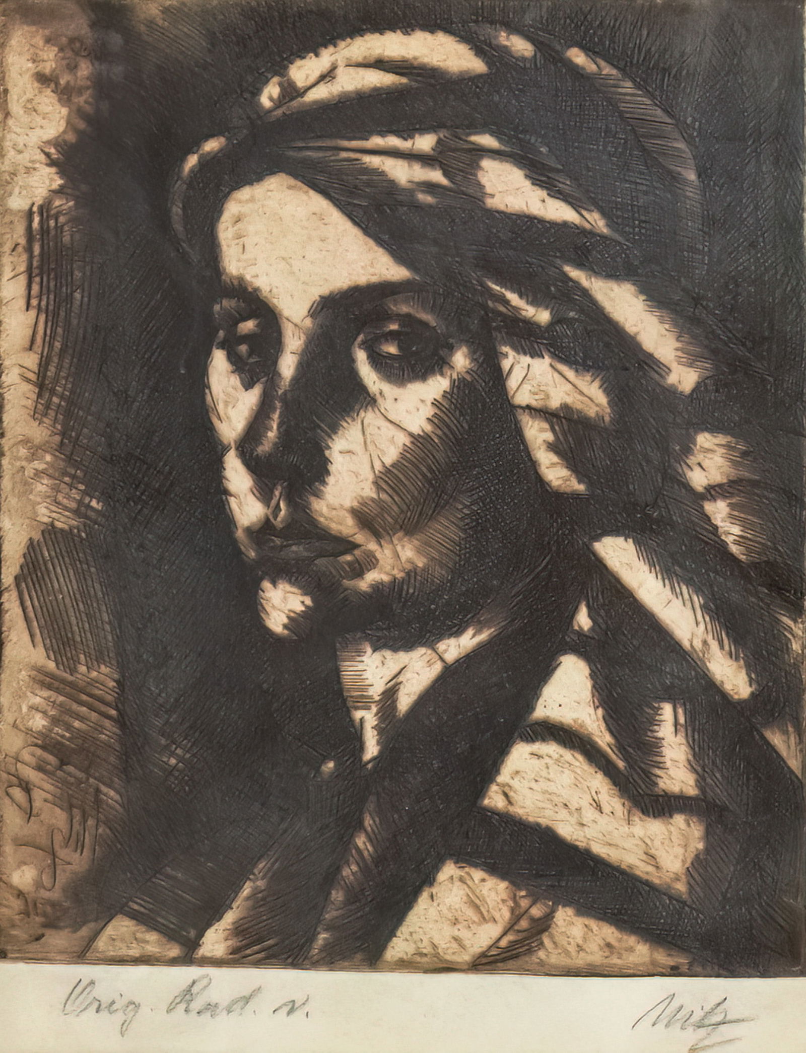 Bela Uitz (Hungarian, 1887-1972) - Etching. (1 of 4)