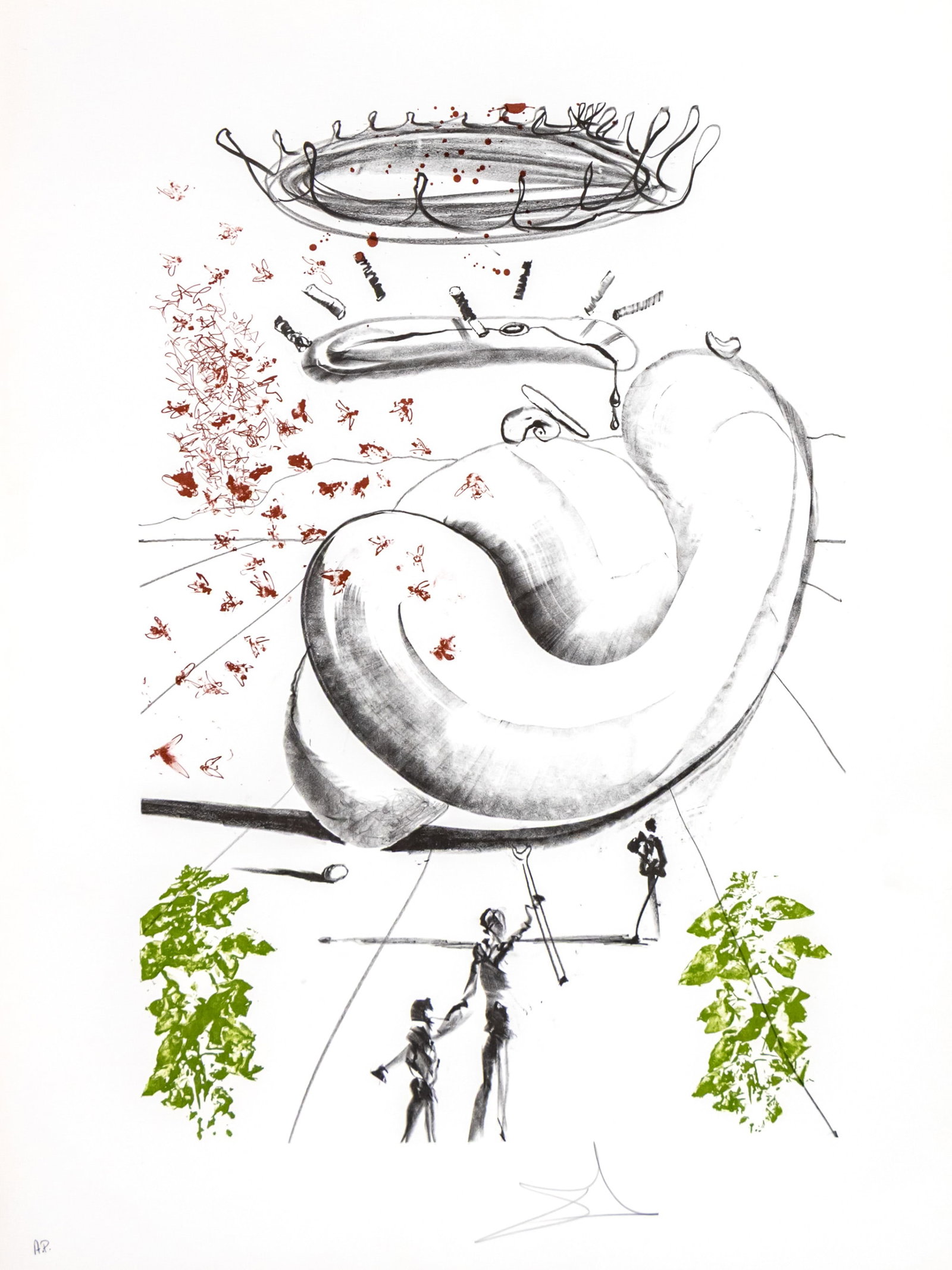 Salvador Dali (Spanish, 1904-1989) - Colibri Moscas, Lithograph.: Salvador Dali (Spanish, 1904-1989) - Colibri Moscas, Lithograph. Signed (pencil). Sheet: 76x56cm.