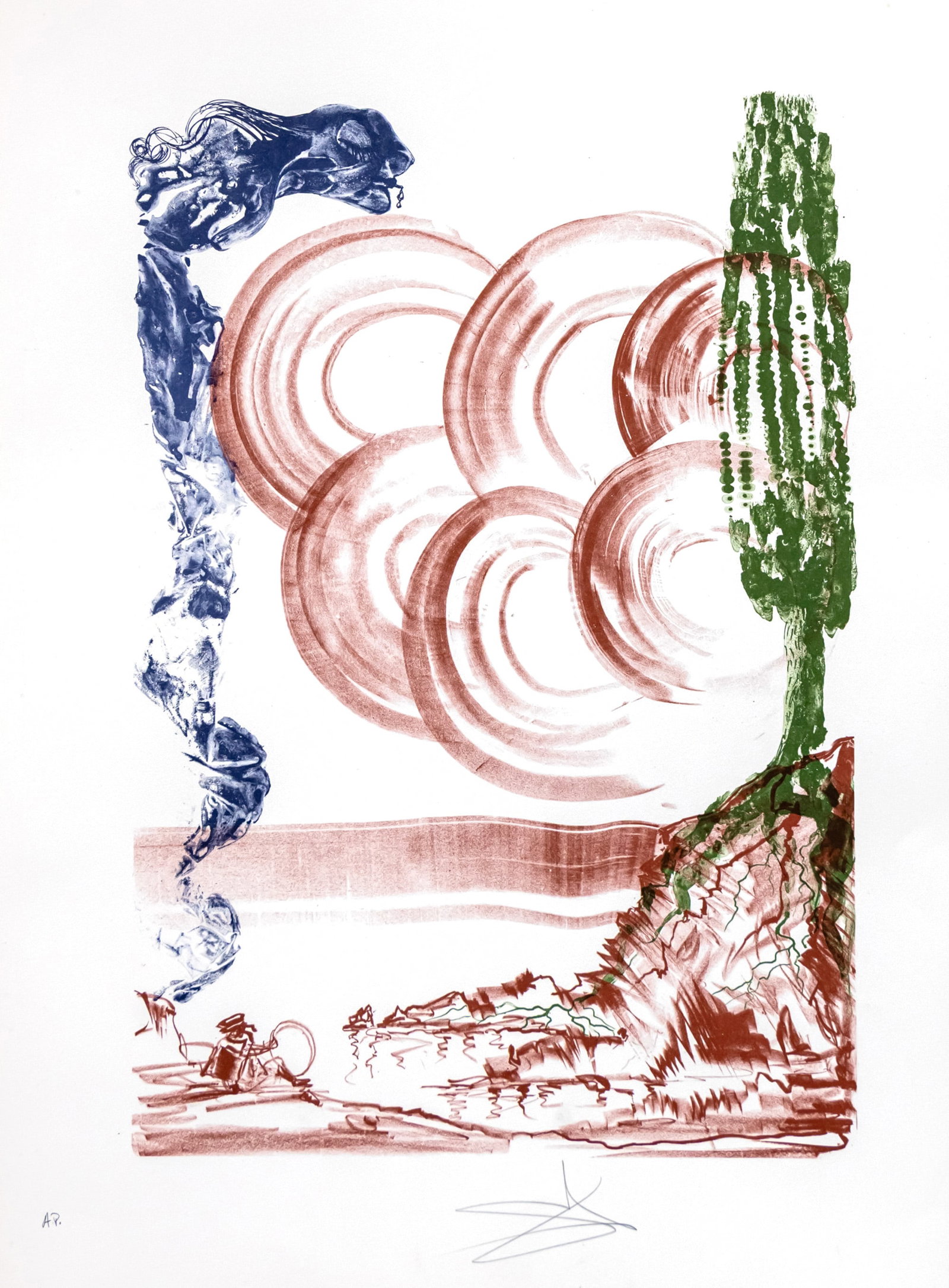 Salvador Dali (Spanish, 1904-1989) - Colibri Atomo, Lithograph.: Salvador Dali (Spanish, 1904-1989) - Colibri Atomo, Lithograph. Signed (pencil). Sheet: 76x56cm.
