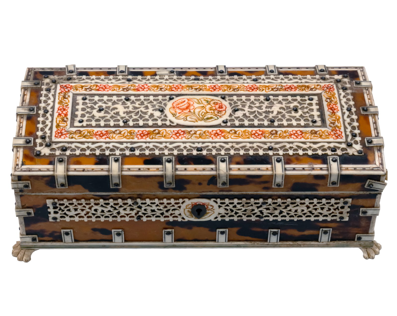 Anglo-Indian Jewelry Box.: Anglo-Indian Jewelry Box. Height: 7.5cm. Length: 20.5cm.