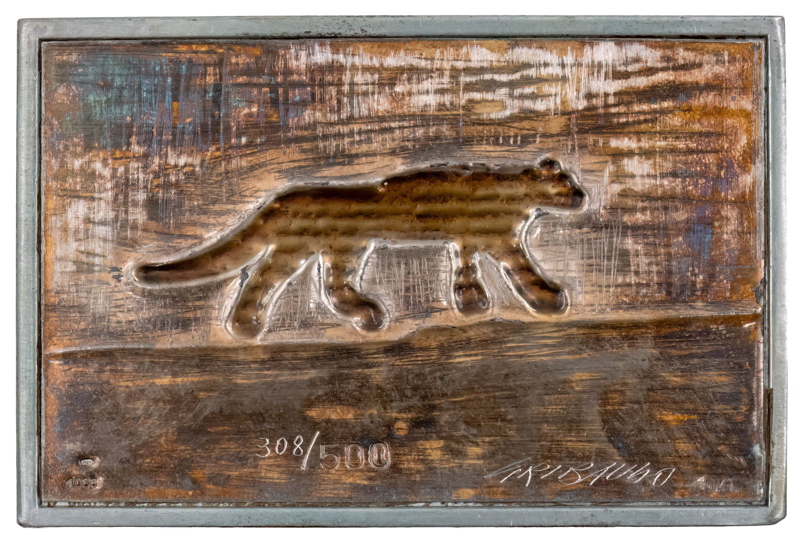 Ezio Gribaudo (Italian, 1929-2022) - Safari, Relief on Fine Silver. (1 of 4)