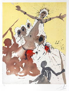 Salvador Dali (Spain, 1904-1989) - Arise, Barak and Lead, Lithograph From the Aliyah Series, 1967.: Salvador Dali (Spain, 1904-1989) - Arise, Barak and Lead, Lithograph From the Aliyah Series, 1967. Singed (pencil). Numbered - 151/250. Plate: 56x48.5cm. Sheet: 65x50cm.