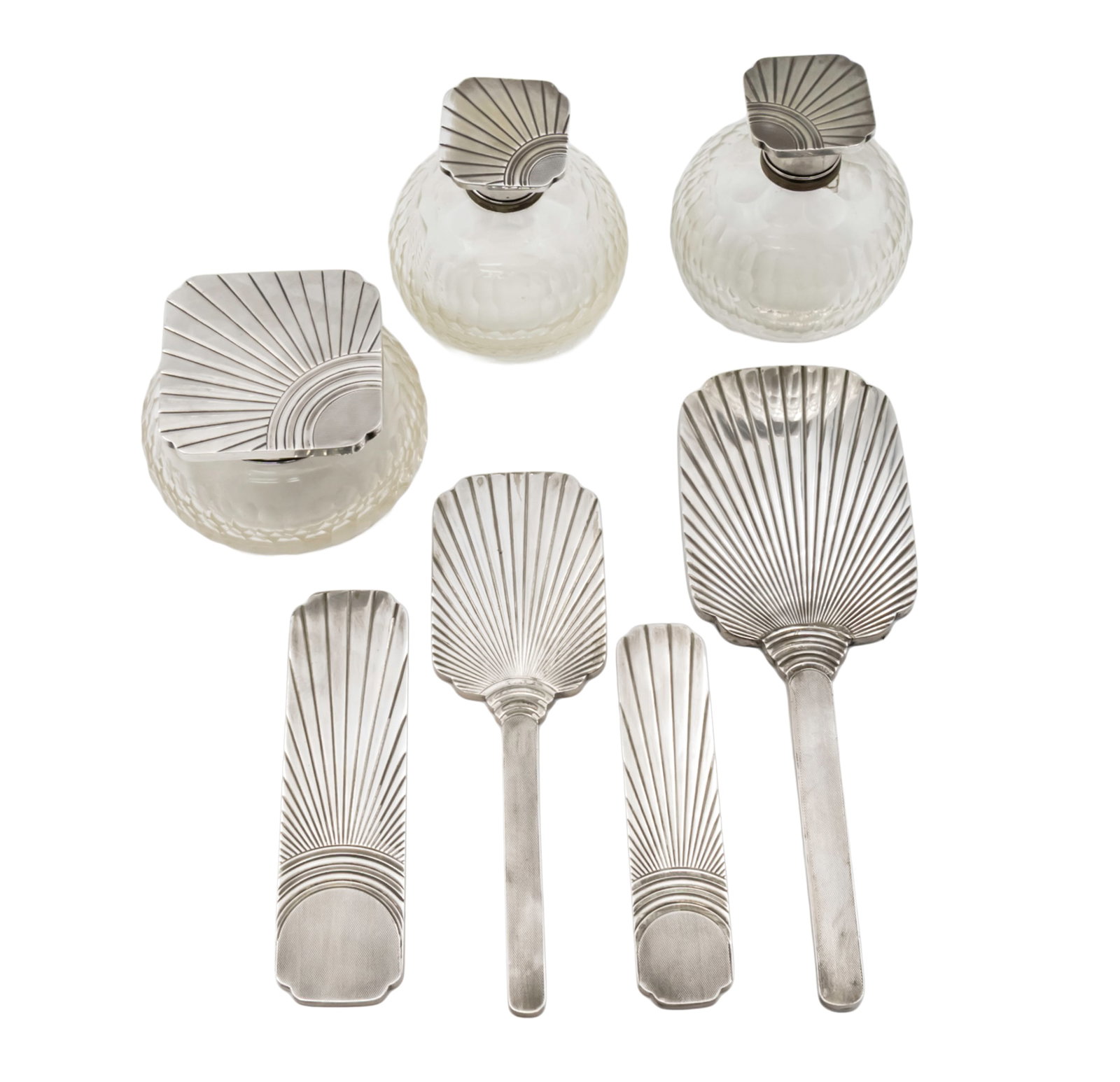 Art Deco Silver Vanity Set, Florence, Italy, 1934-1944. (1 of 1)