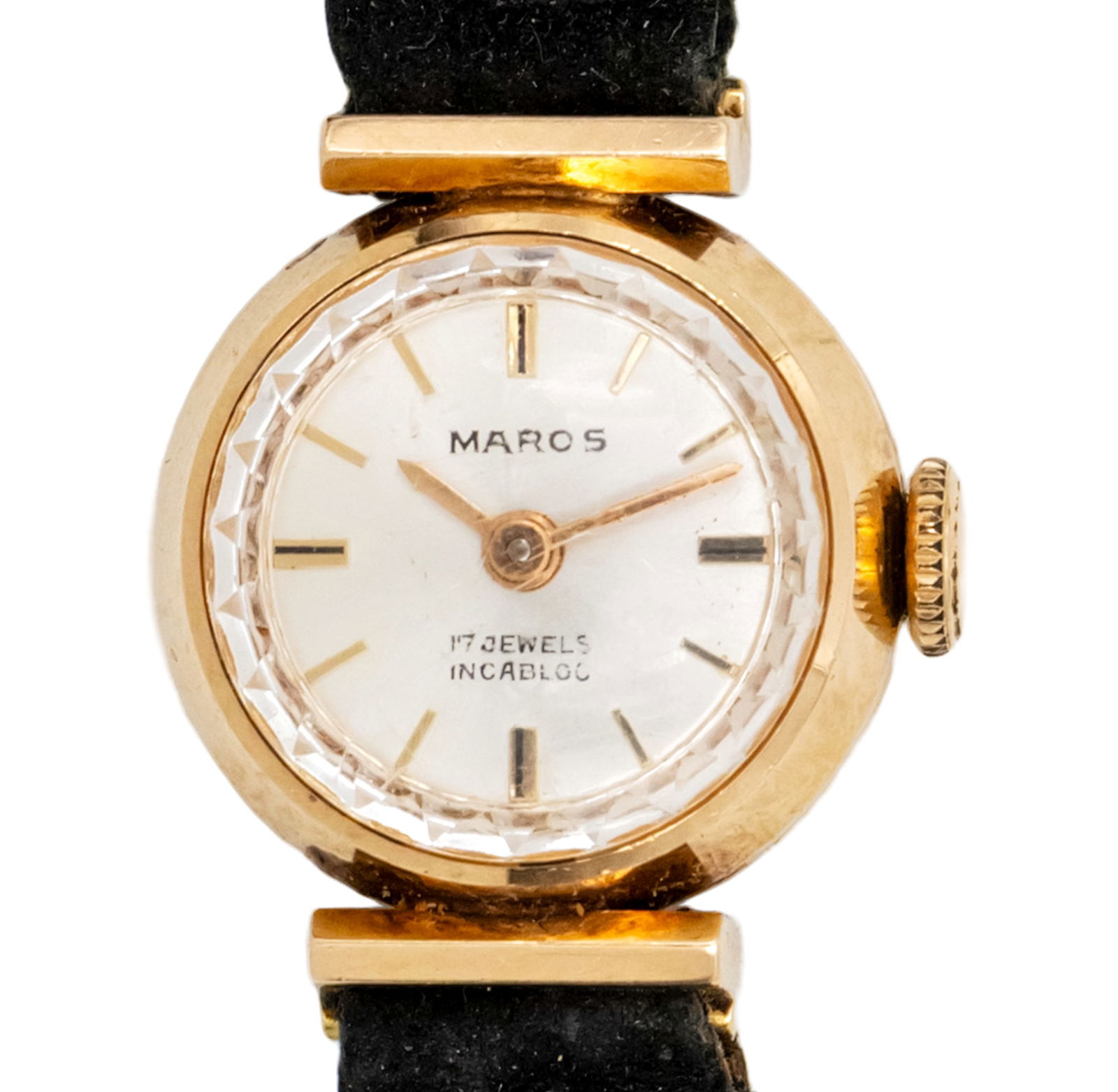 Maros 14k Yellow Gold Ladies Wristwatch.: Maros 14k Yellow Gold Ladies Wrist Watch. Mechanical movement, working condition. Marked. 20x17mm.