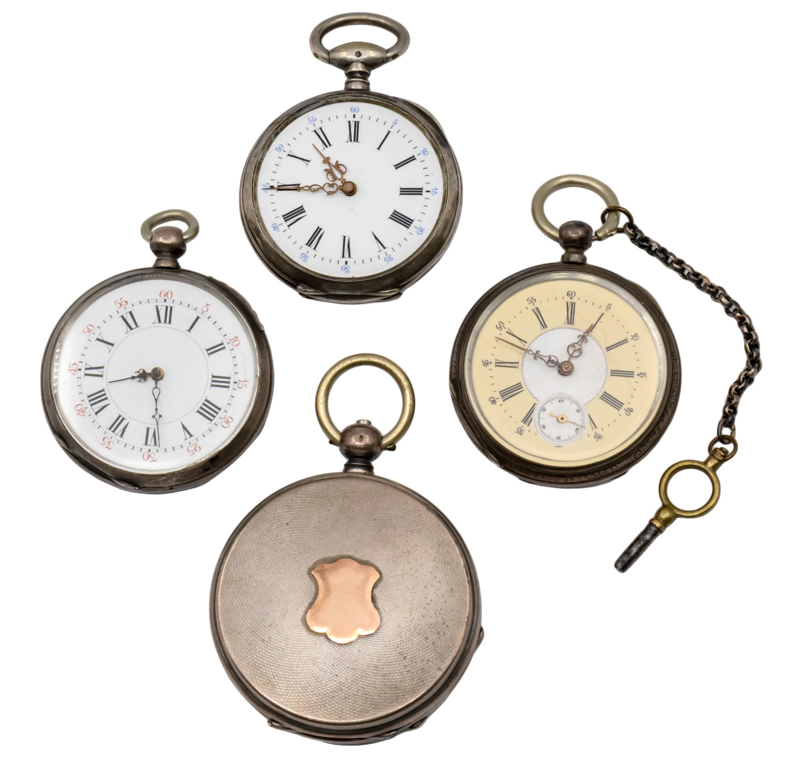Lot of Four Silver Pocket Watches. (1 of 5)