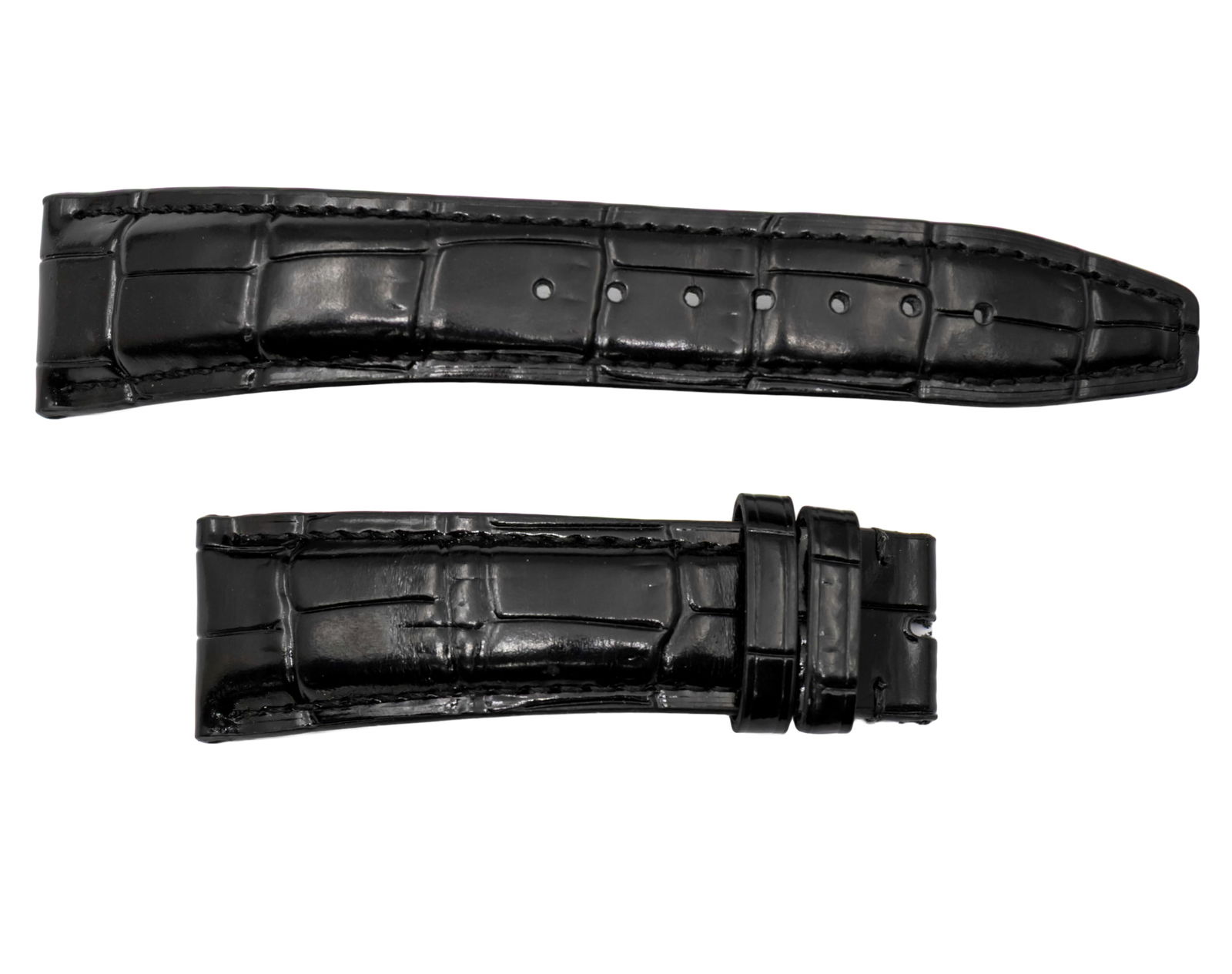 IWC Santoni Black Leather Strap.: IWC Santoni Black Leather Strap. 20mm. Made in Italy.