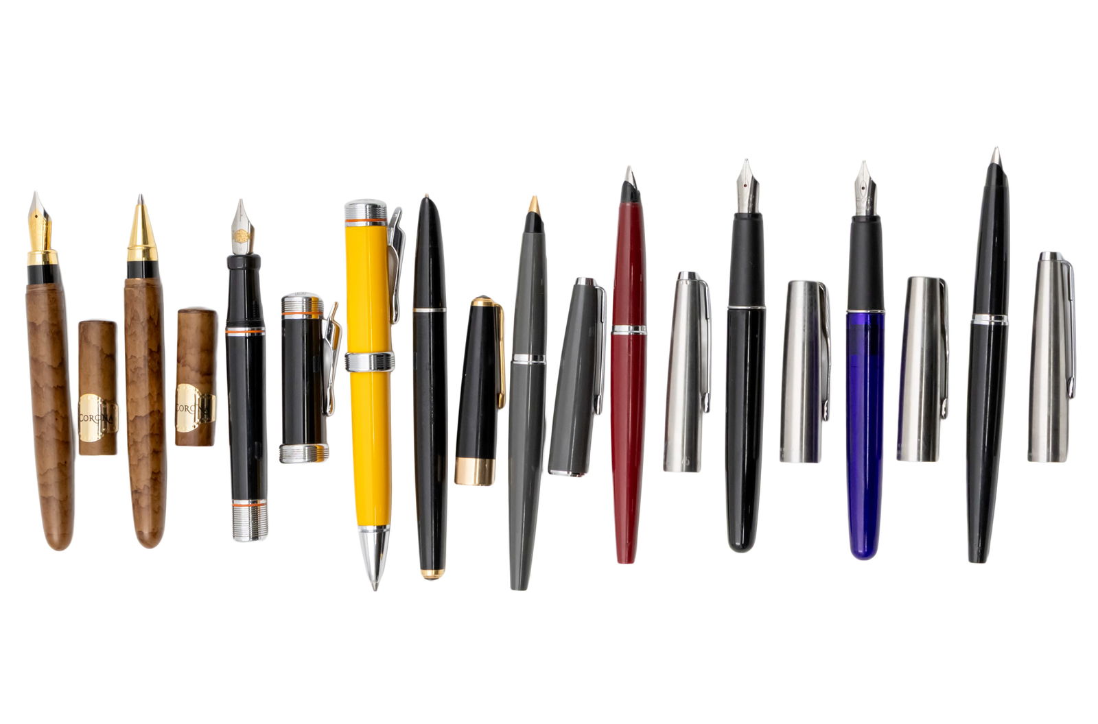 Lot of Eight Fountain Pens and Two Roller Pens. (1 of 1)