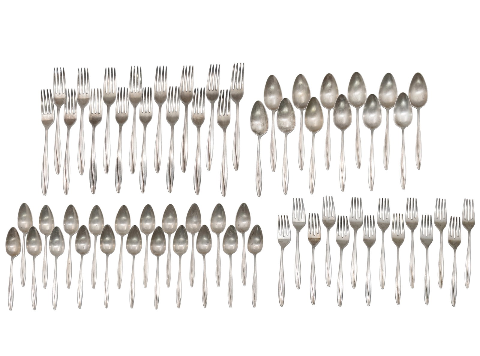 Gorham Sterling Silver, 73pcs, Firelight Pattern Flatware Cutlery Set, USA, 20th Century. (1 of 4)