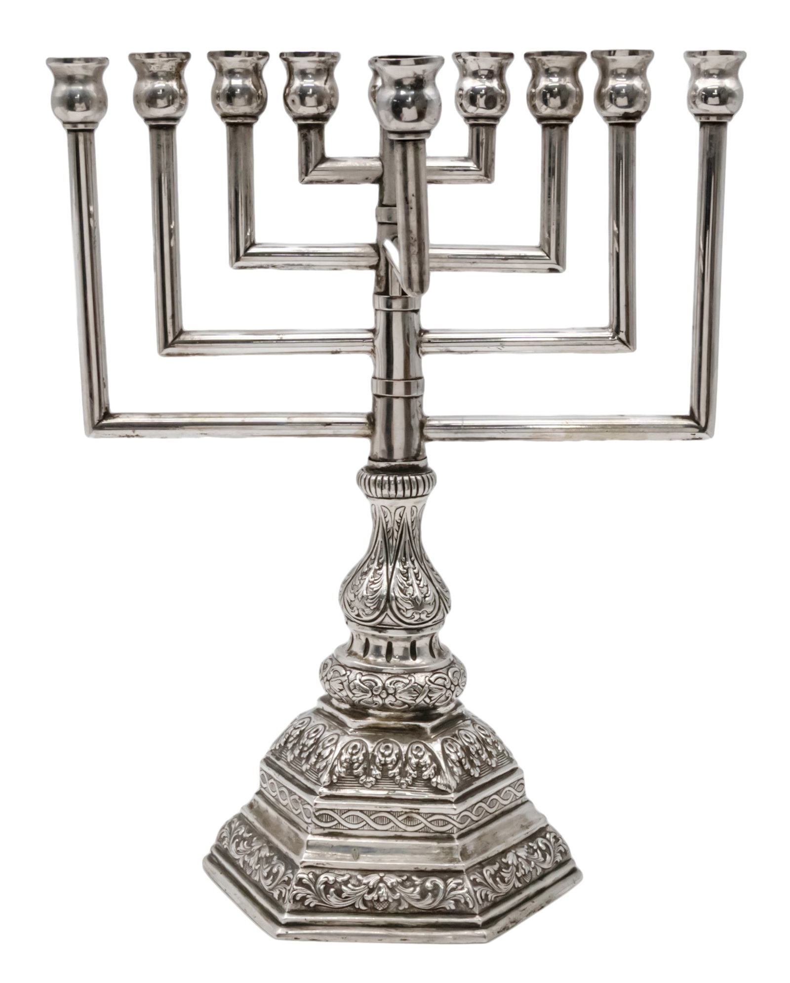 Silver Hanukkah Lamp Menorah, Early 20th Century. (1 of 4)
