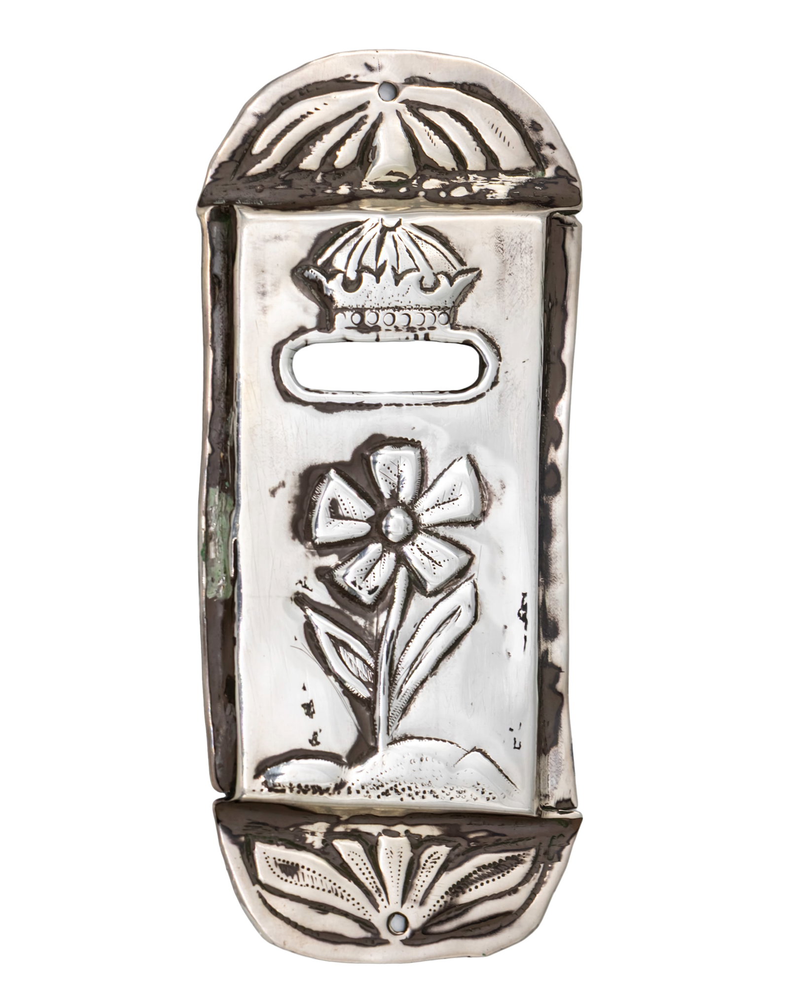Antique Silver Mezuzah Case, Probably Italian, Judaica.: Antique Silver Mezuzah Case, Probably Italian, Judaica. Length: 12.5cm. Not marked, acid tested for silver. 36gr.