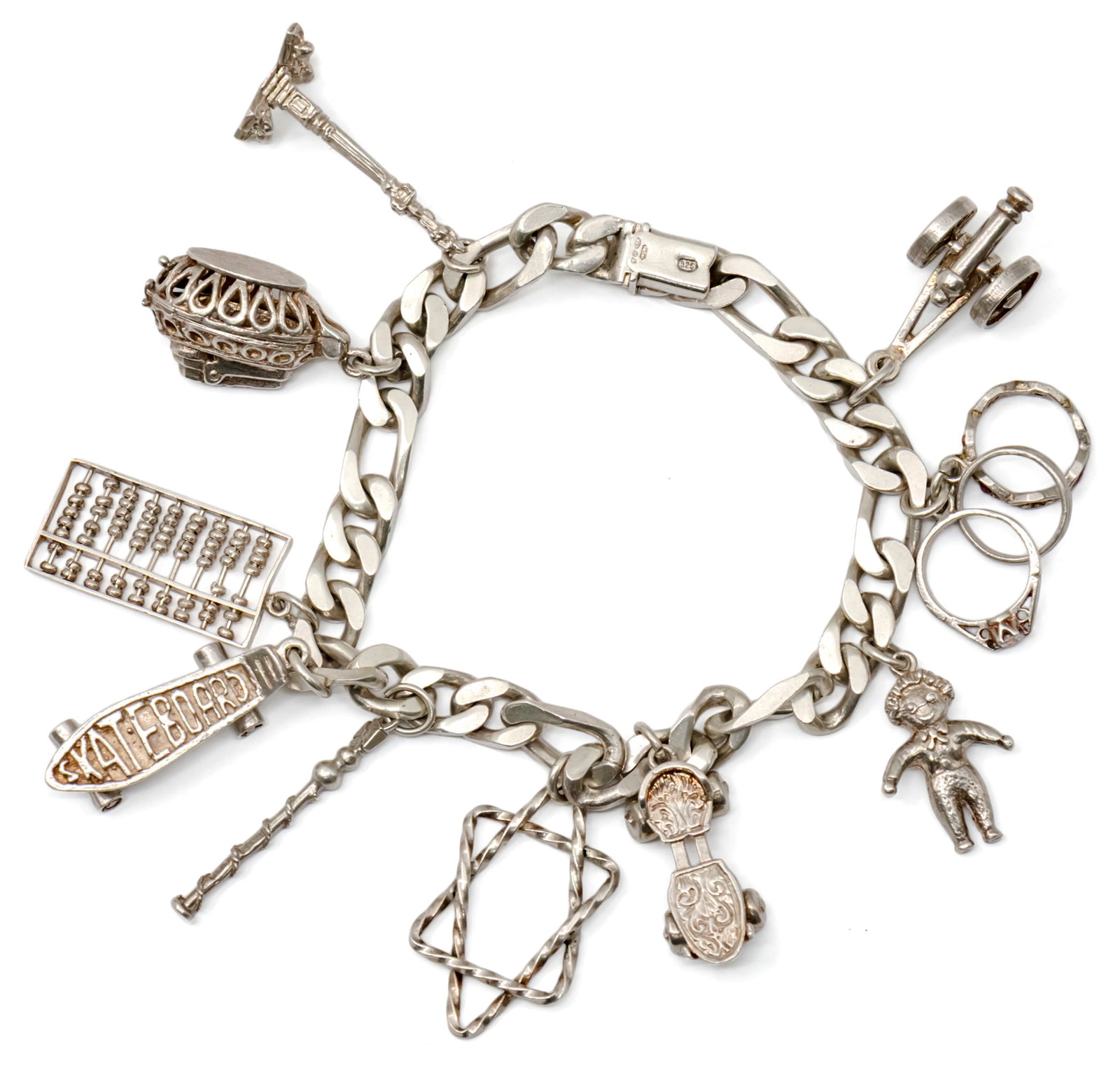 Sterling Silver Charm Bracelet. (1 of 3)
