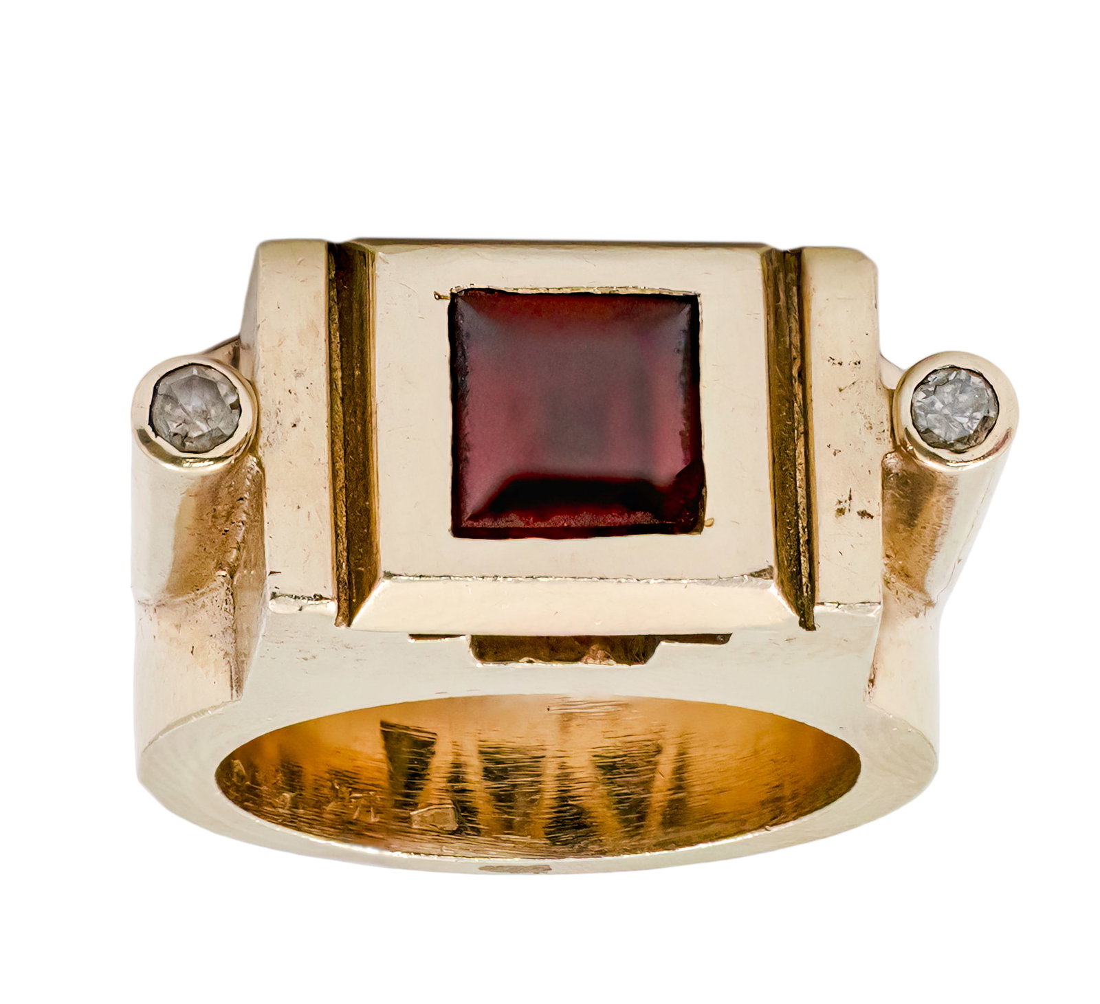 14k White Gold Garnet and Diamond Ring. (1 of 1)