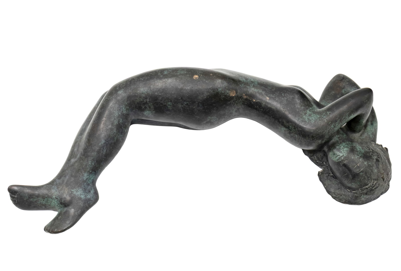 Alain Bonnefoit (French, b.1937) - Recumbent Woman, Bronze Sculpture.: Alain Bonnefoit (French, b.1937) - Recumbent Woman, Bronze Sculpture. Signed and numbered - 3/8. Length: 53cm. Height: 11cm. 7.2 Kg.