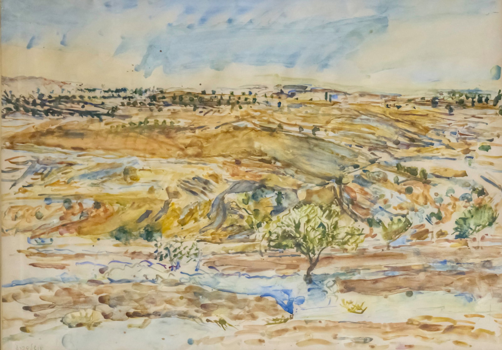 Leon Engelsberg (1919-1998) - Landscape, Watercolor on Paper. (1 of 2)