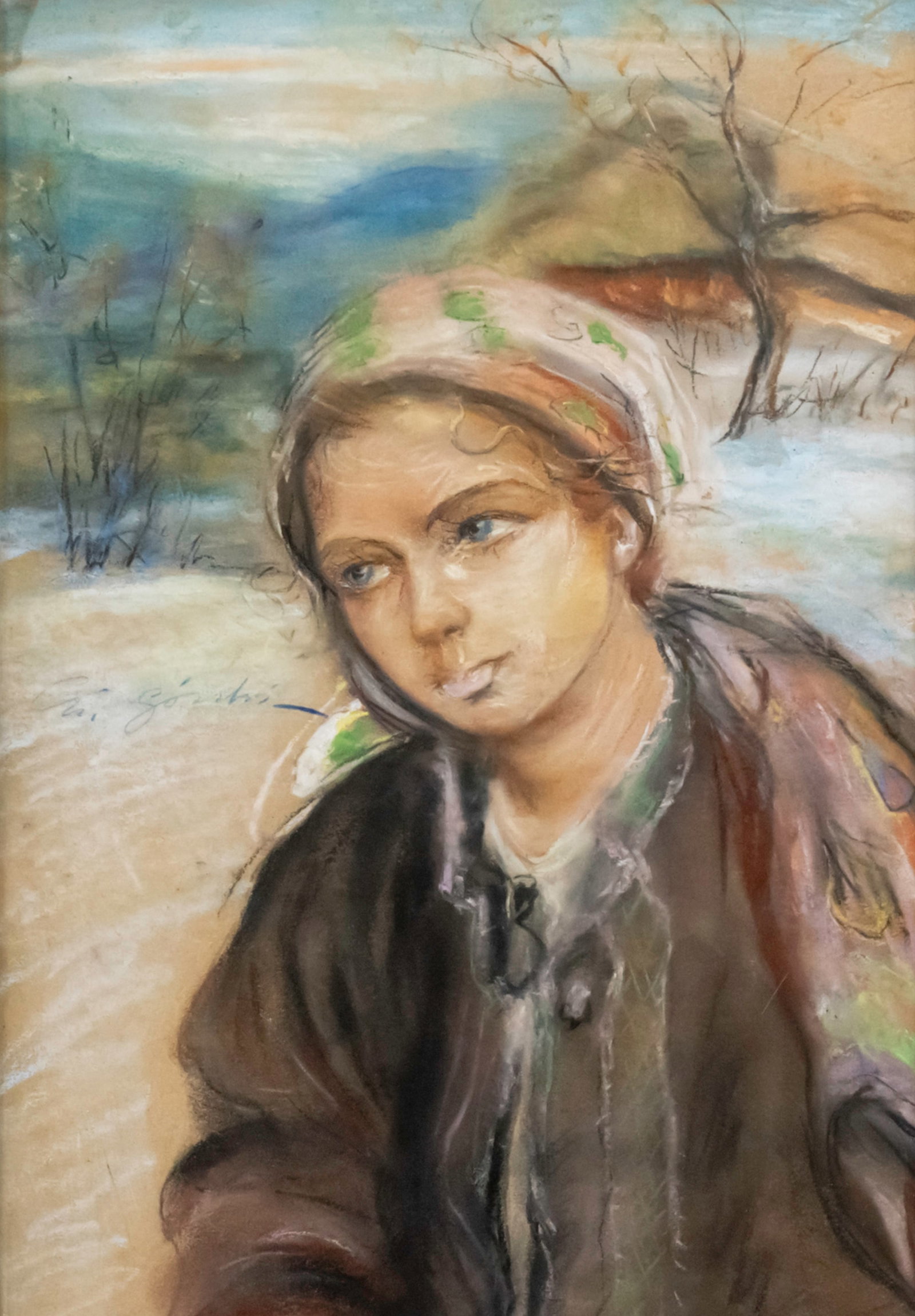Stanislaw Gorski (Polish, 1887-1955) - Girl, Pastel on Paper. (1 of 2)