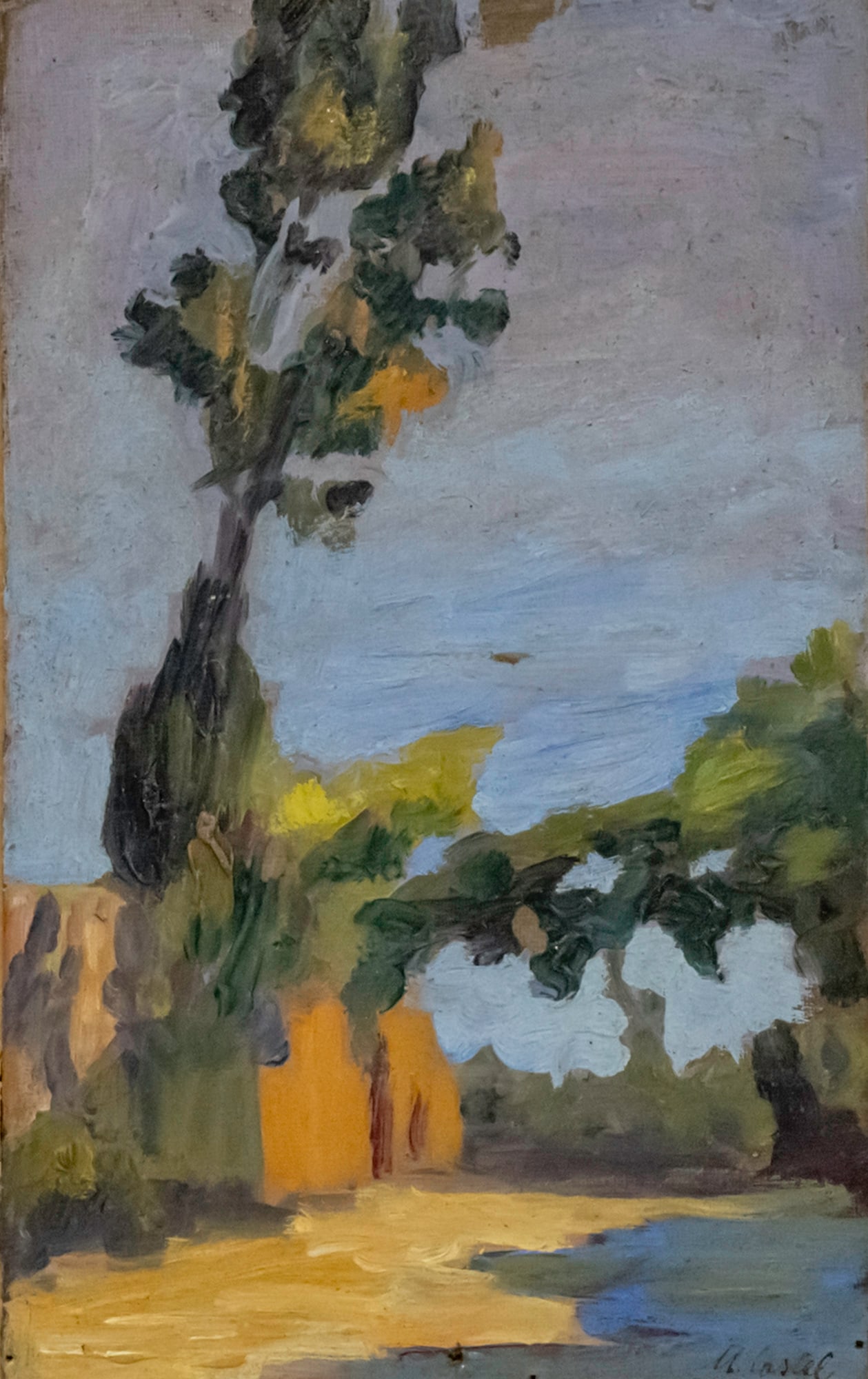 Moshe Castel (1909-1991) - Landscape, Oil on Cardboard. (1 of 2)