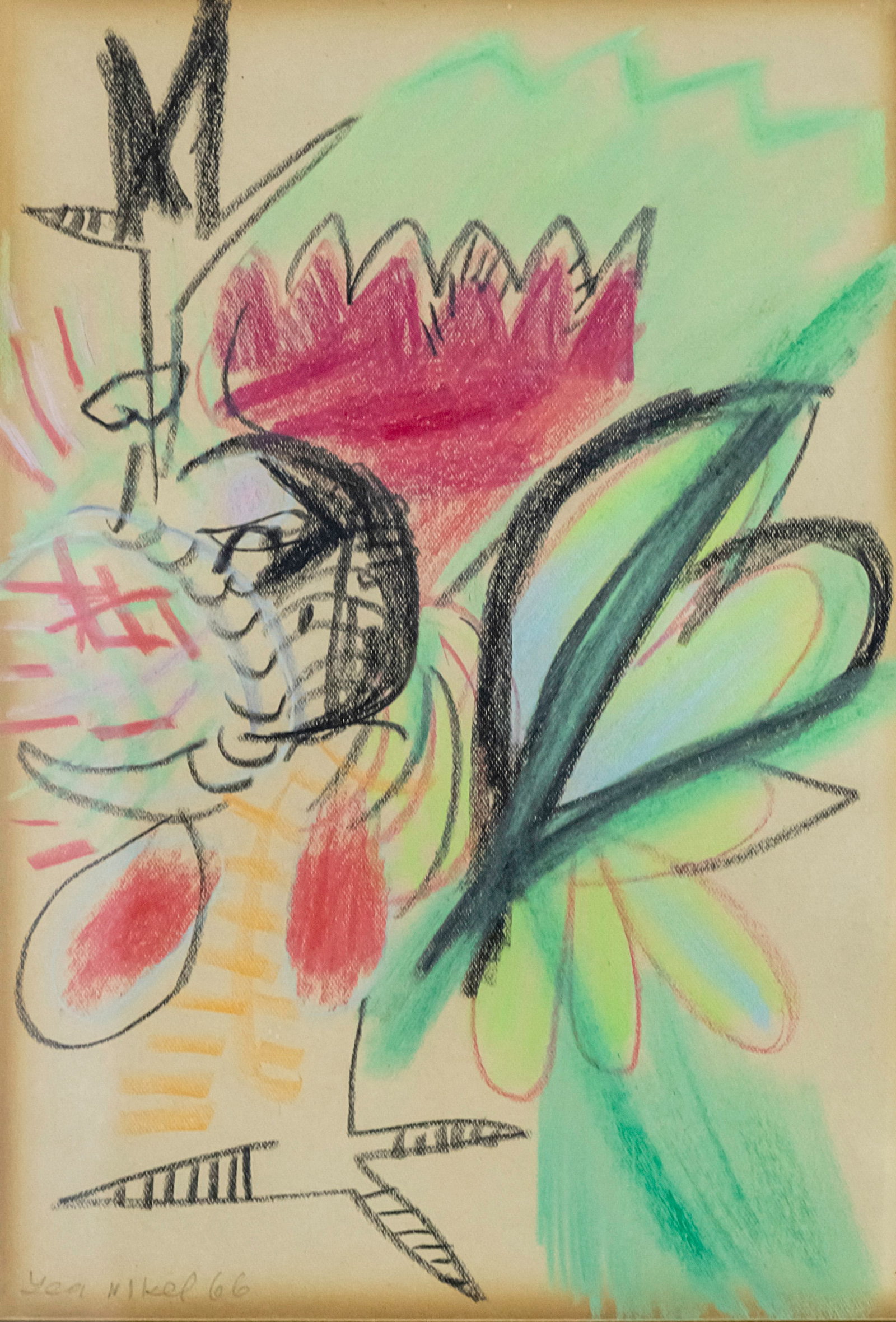 Lea Nikel (1918-2005) - Pastel on Paper, 1966. (1 of 2)