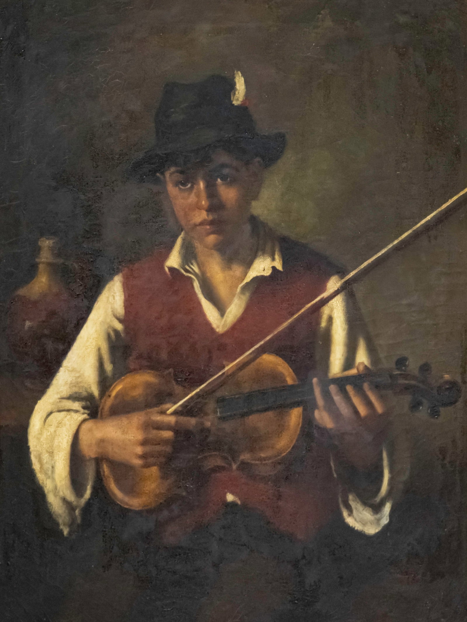 Jozsef Eolvedi Gachal (Romanian, 1889-1974) - Violist, Oil on Canvas. (1 of 4)