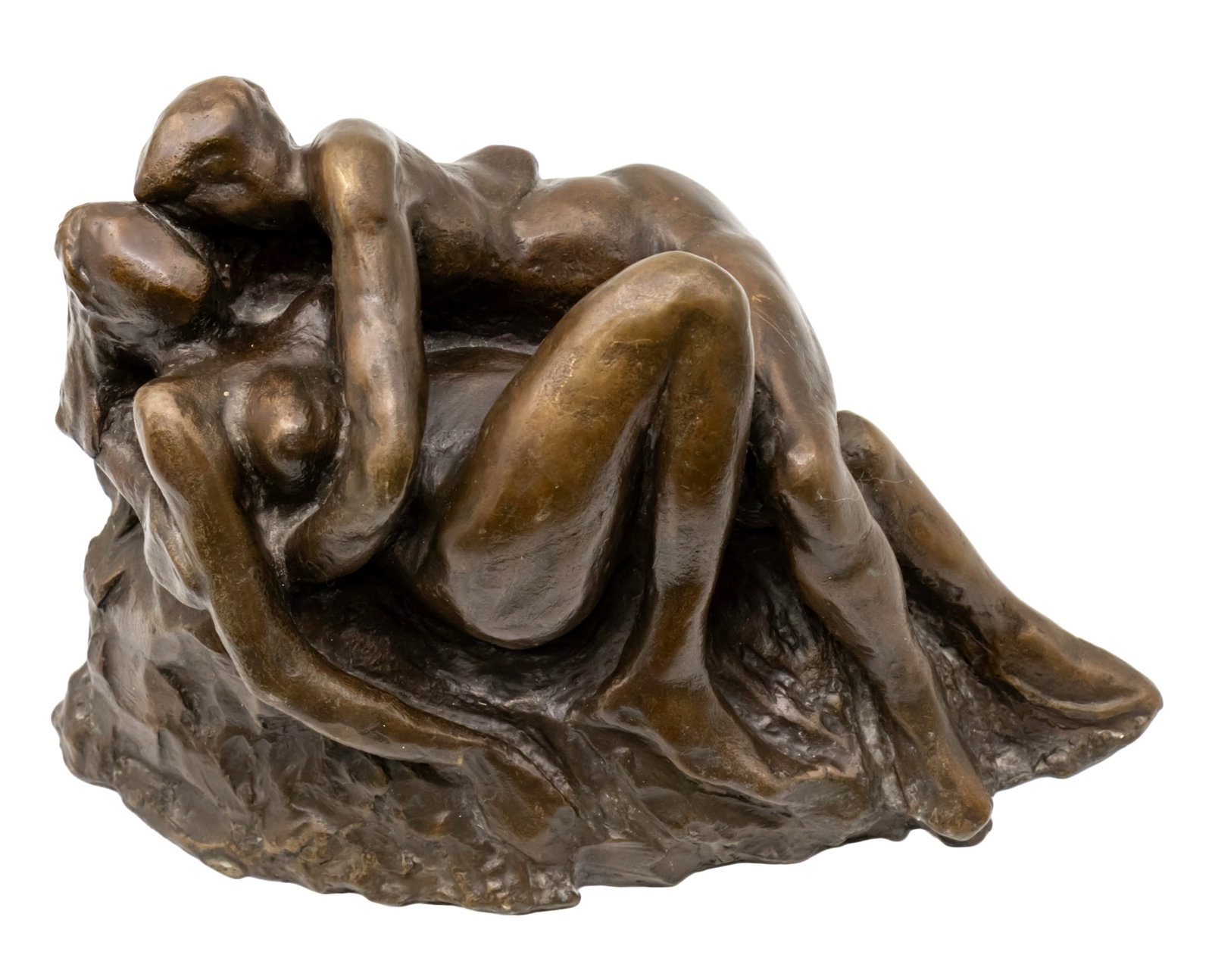 Emile Mangiapan (French, 1925-2007) - Couple, Bronze Sculpture.: Emile Mangiapan (French, 1925-2007) - Couple, Bronze Sculpture. Signed and numbered - 7/8. Height: 14.5cm. Length: 25cm. 4.2Kg. 