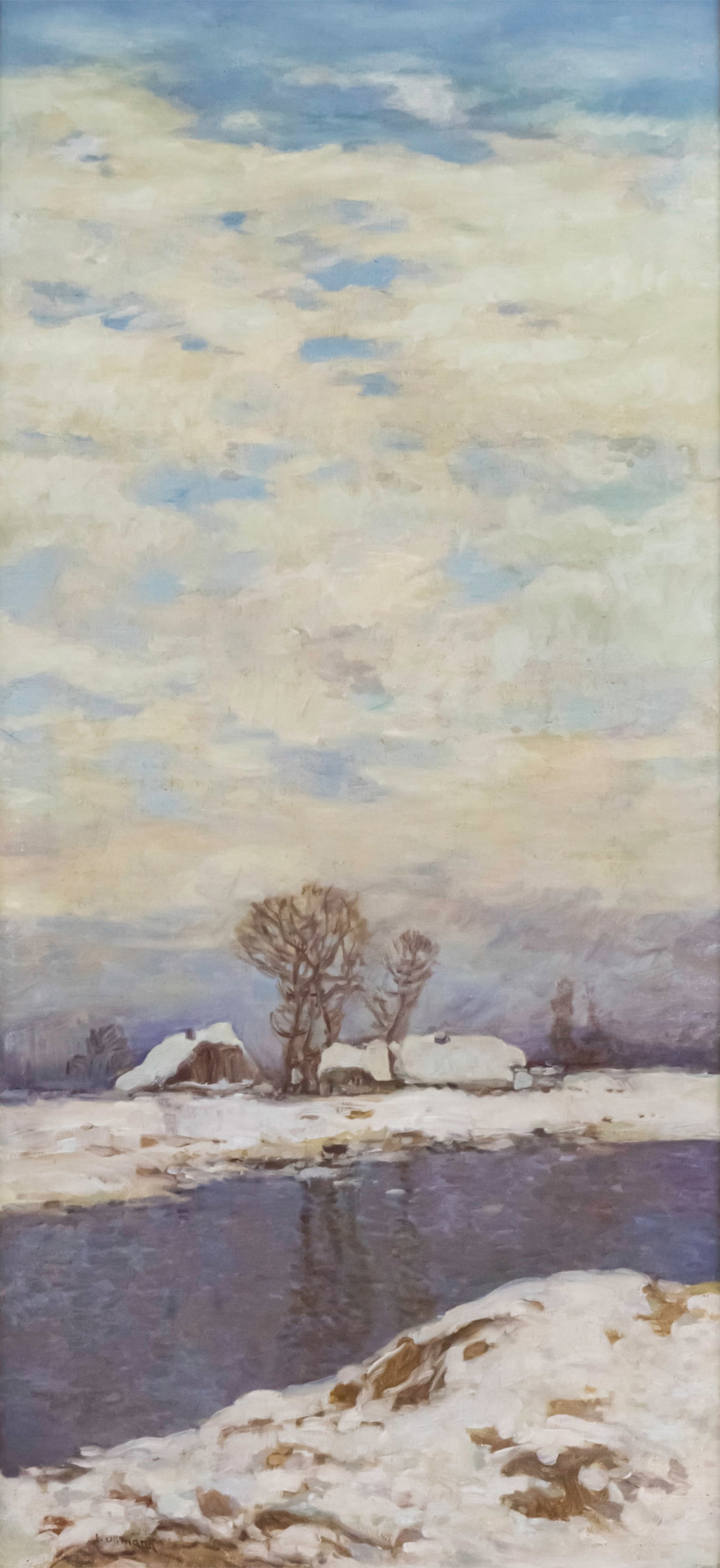 Josef Ullmann (Czech, 1870-1922) - Winter, Oil on Canvas. (1 of 2)