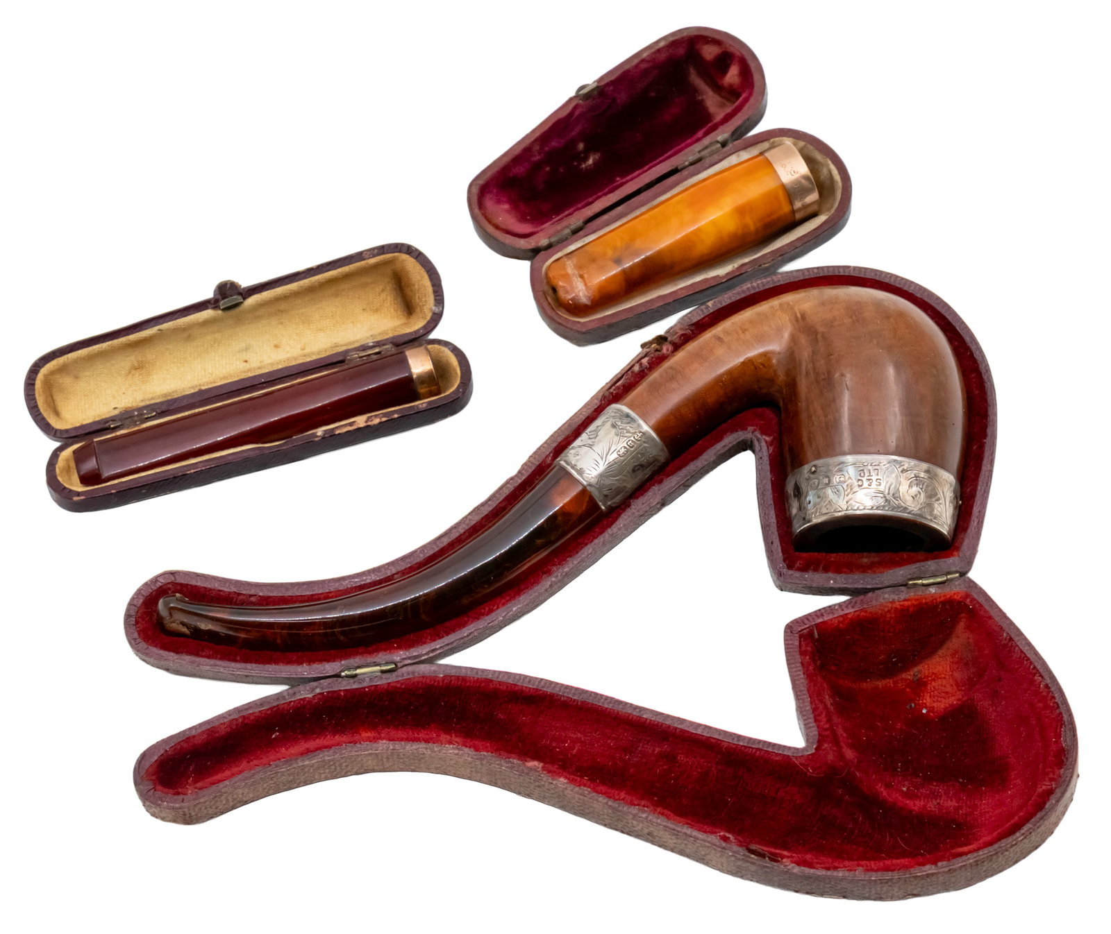 Pipe and Two Cigarette Mouthpieces, England, 1895-1923. (1 of 1)