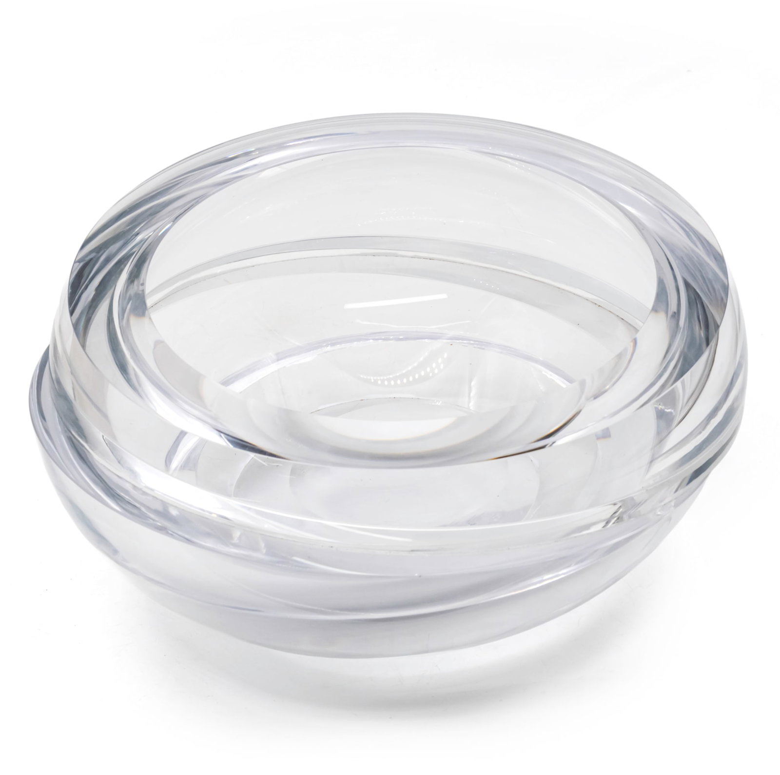 Anna Torfs - Parts Coupe, Crystal Glass Bowl, Czech Republic.: Anna Torfs - Parts Coupe, Crystal Glass Bowl, Czech Republic. Height: 16cm. Diameter: 33cm. 8 Kg. Minor inclusion. Anna Torfs studied interior architecture at the Sint-Lucas School of Architecture