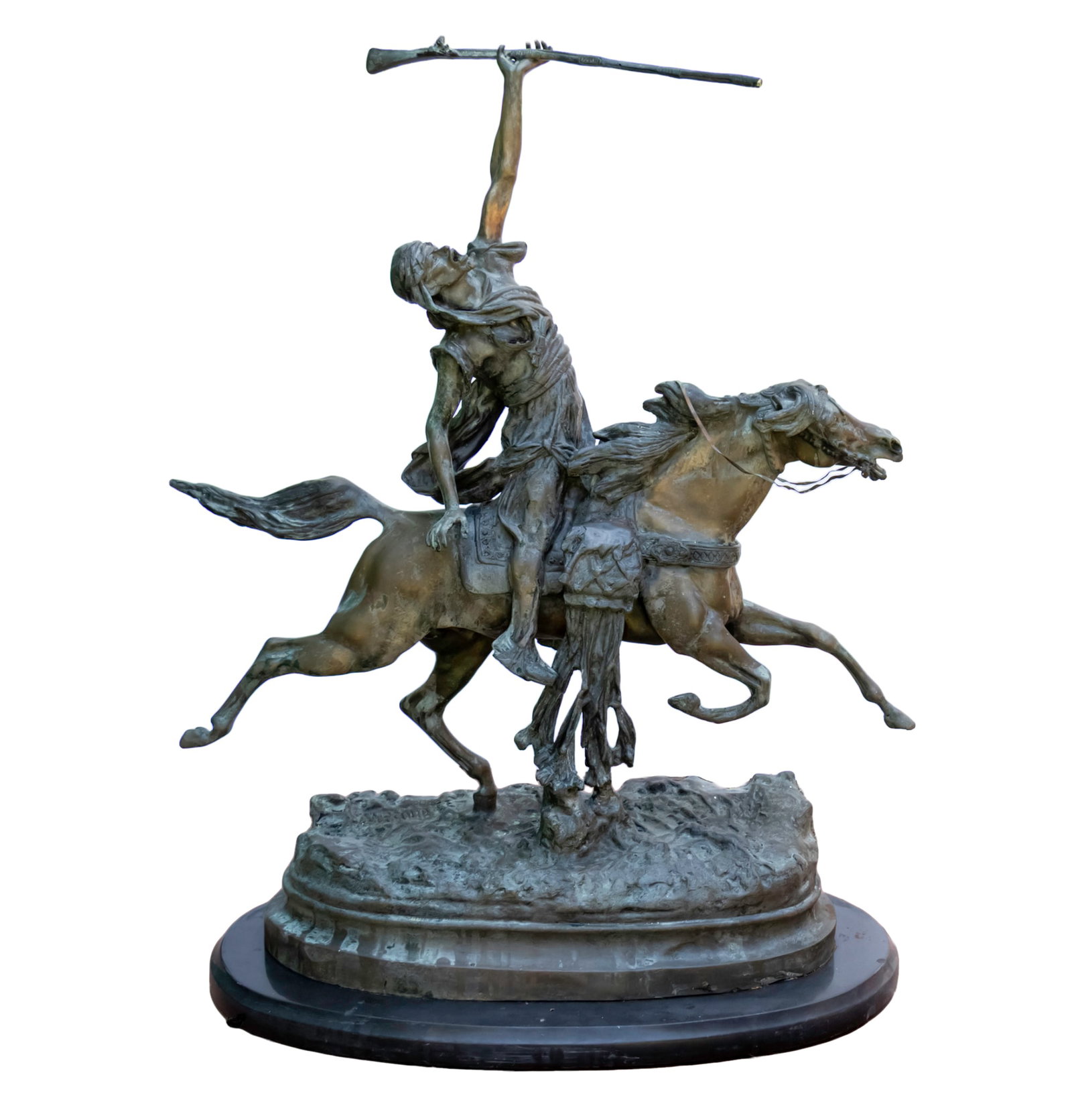 After Prosper Lecourtier (French, 1855-1924) - La Fantasia Arabe, Bronze Sculpture. (1 of 3)