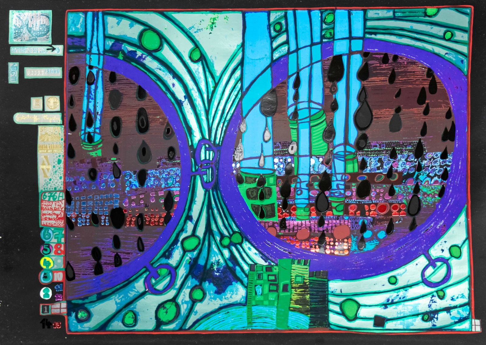 Friedensreich Hundertwasser (Austrian, 1928-2000) - A Rainy Day on the Regentag, Silkscreen in (1 of 1)