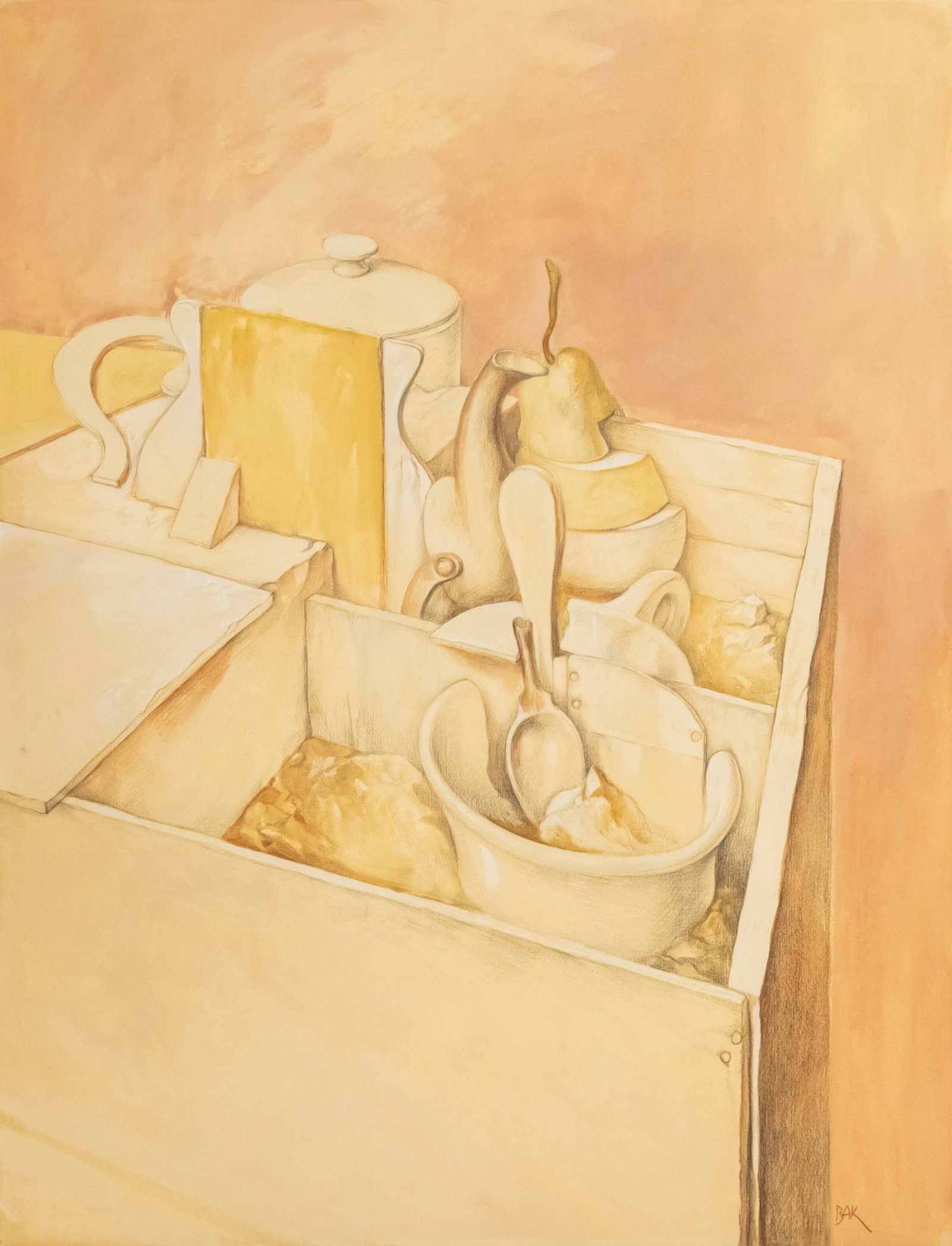 Samuel Bak (b.1933) - Gouache and Pencil on Paper. (1 of 2)