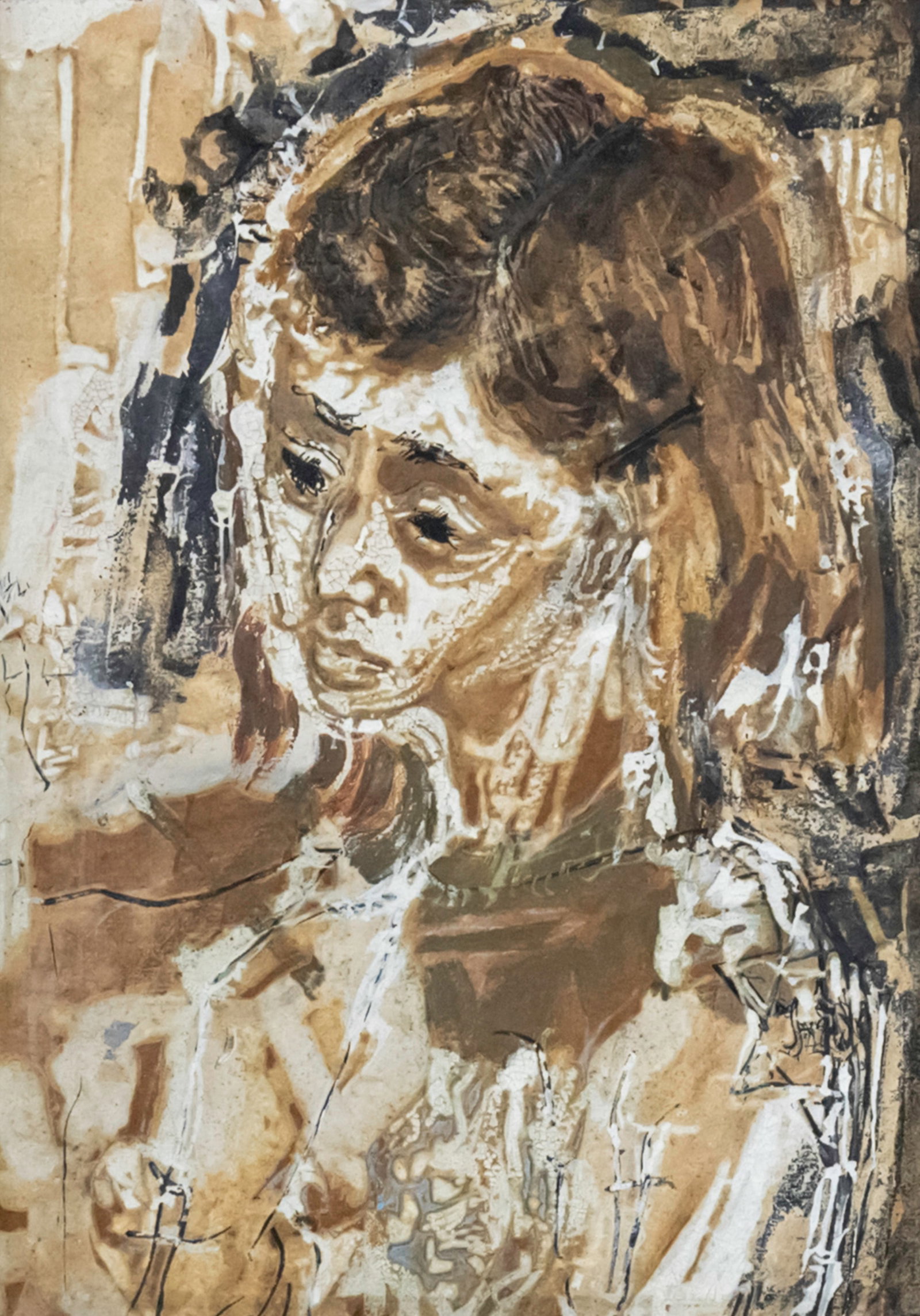 Zdzislaw Lachur (Polish, 2007- 1920) - Esterka, from the Series Ghetto, Tempera on Board, 1967. (1 of 5)