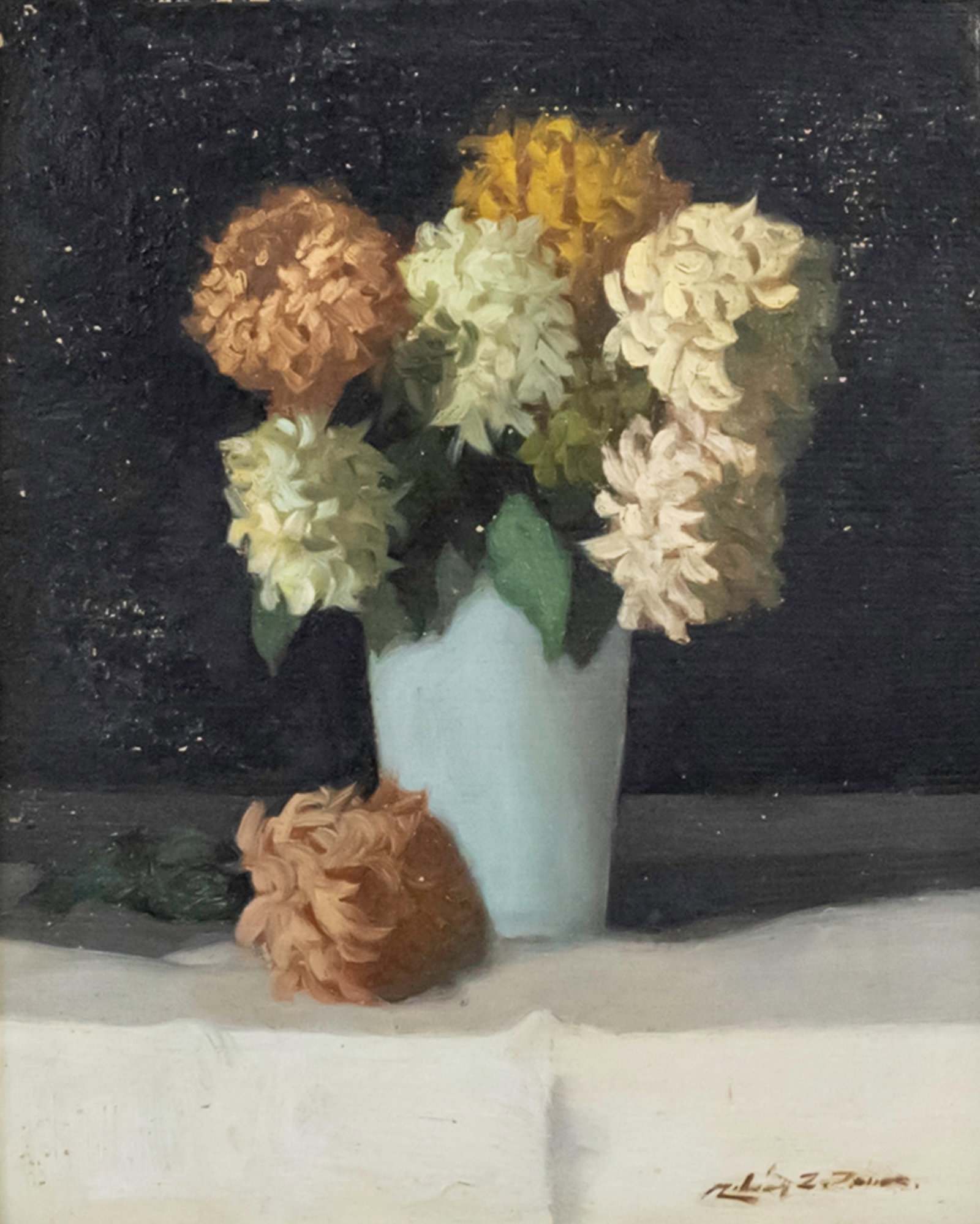 Janos Zoltan Molnar (Hungarian, 1880-1960) - Flowers, Oil on Board. (1 of 3)