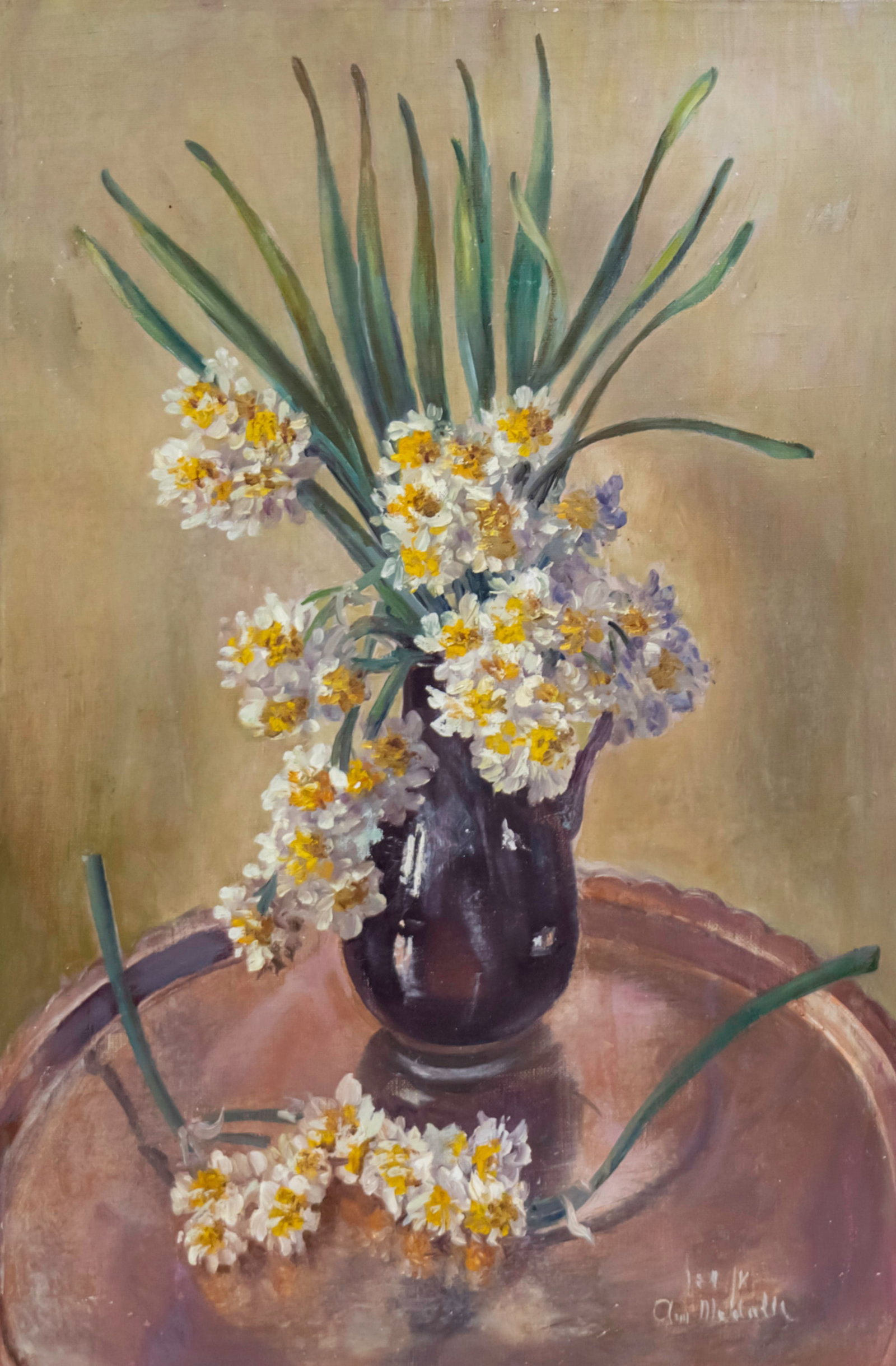 Ann Medley (1893-1989) - Flowers, Oil on Canvas. (1 of 3)