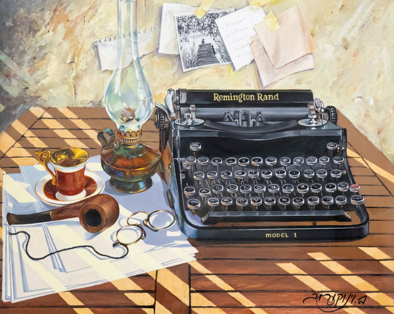 Boris Vinokurov (b.1948) - Still Life with Remington, Oil on Canvas. (1 of 2)