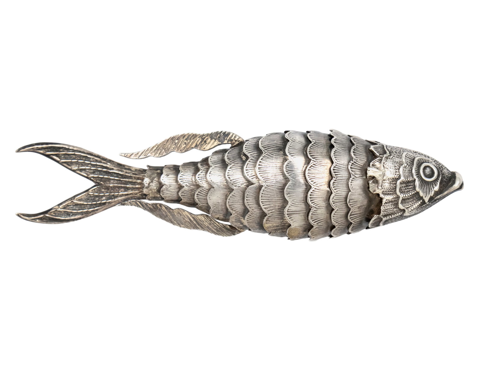 Articulated Silver Fish Figure, 20th Century. (1 of 1)