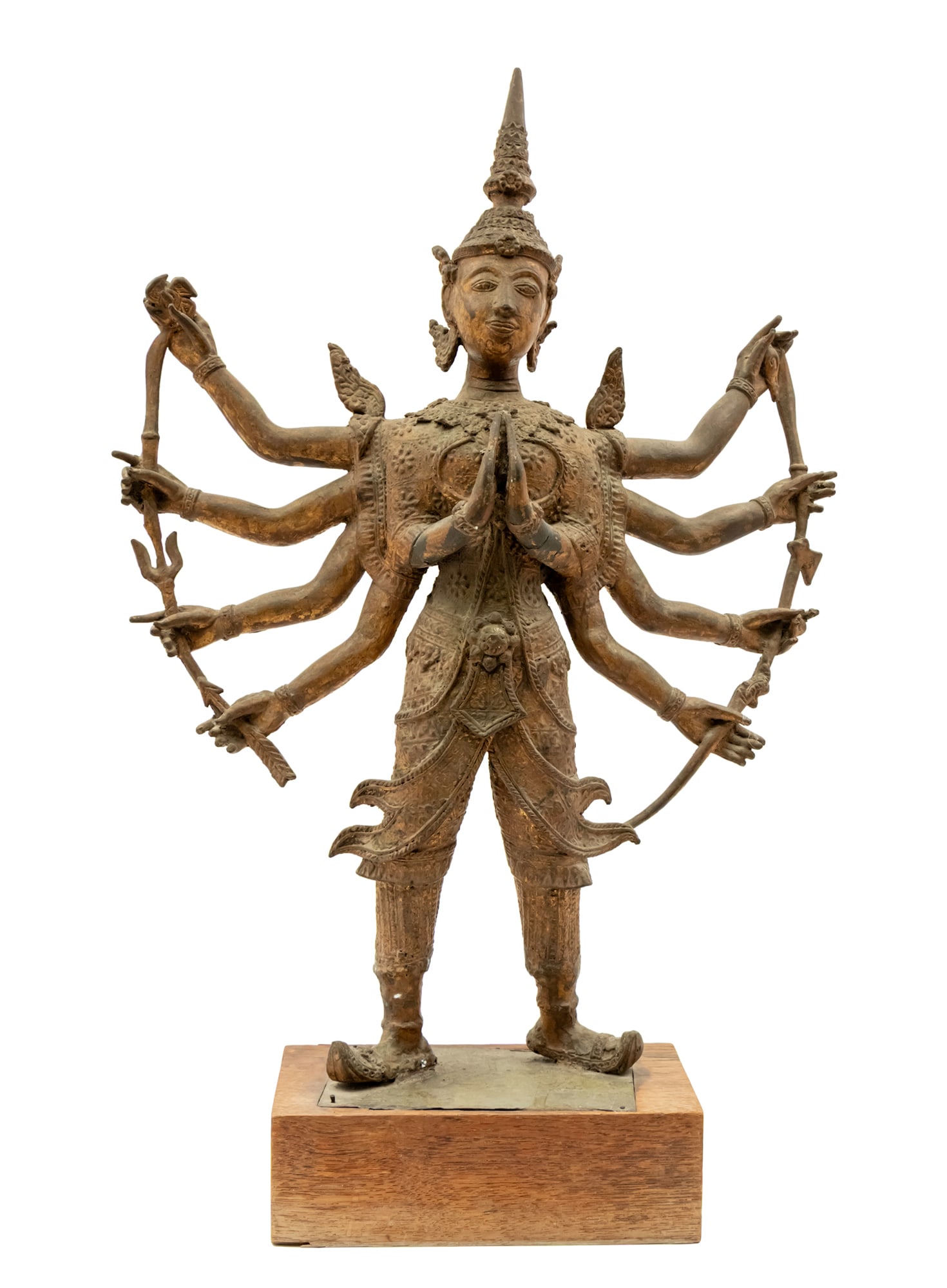 Shiva with Eight Arms Gilt Bronze Sculpture. (1 of 1)
