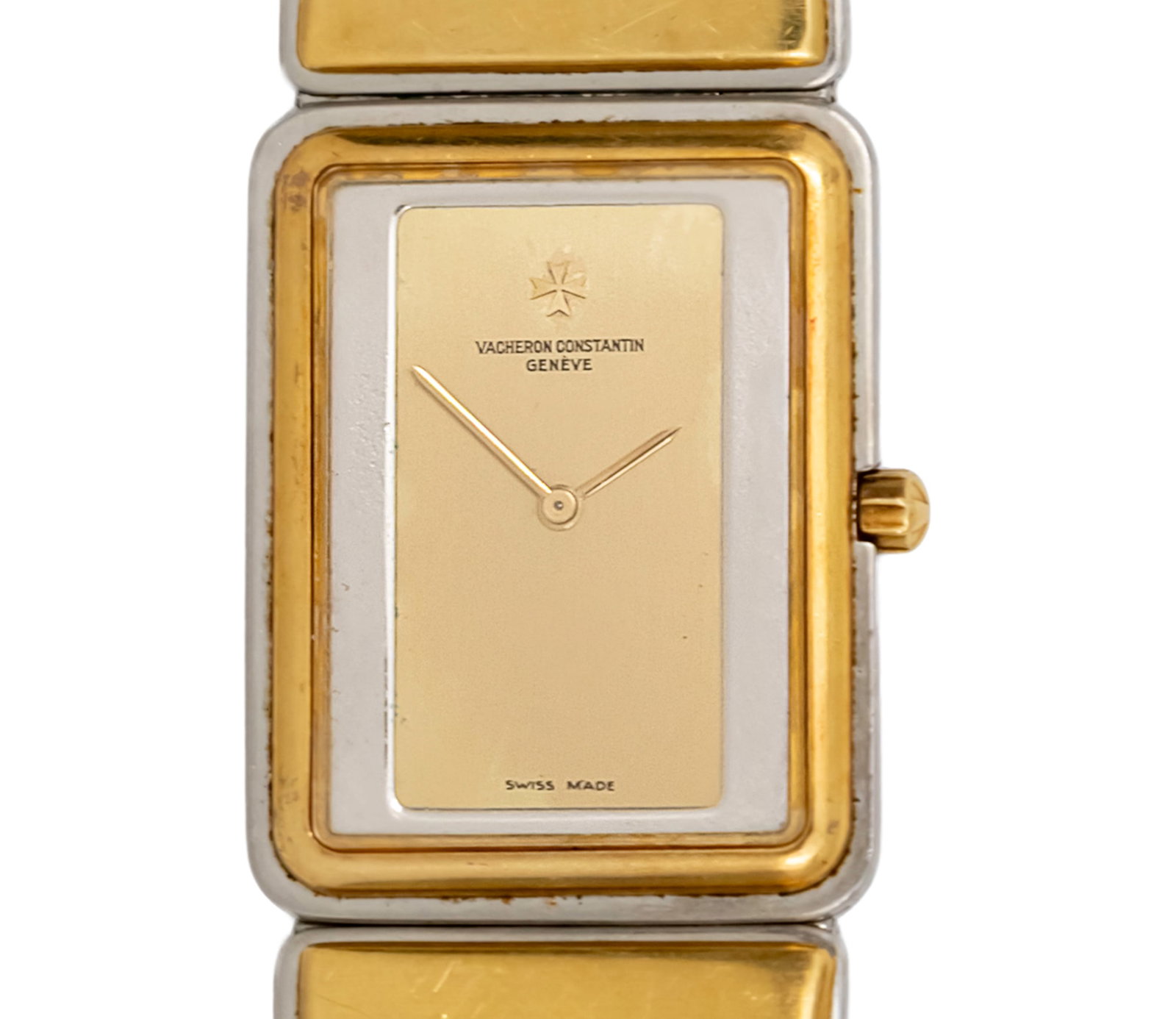 Vacheron Constantin Harmony 18k Gold and Stainless Steel Wrist Watch.: Vacheron Constantin Harmony 18k Gold and Stainless Steel Wrist Watch. Quartz movement, working condition. 18k yellow gold and stainless steel bracelet. 18k yellow gold and stainless steel bezel. 30x23