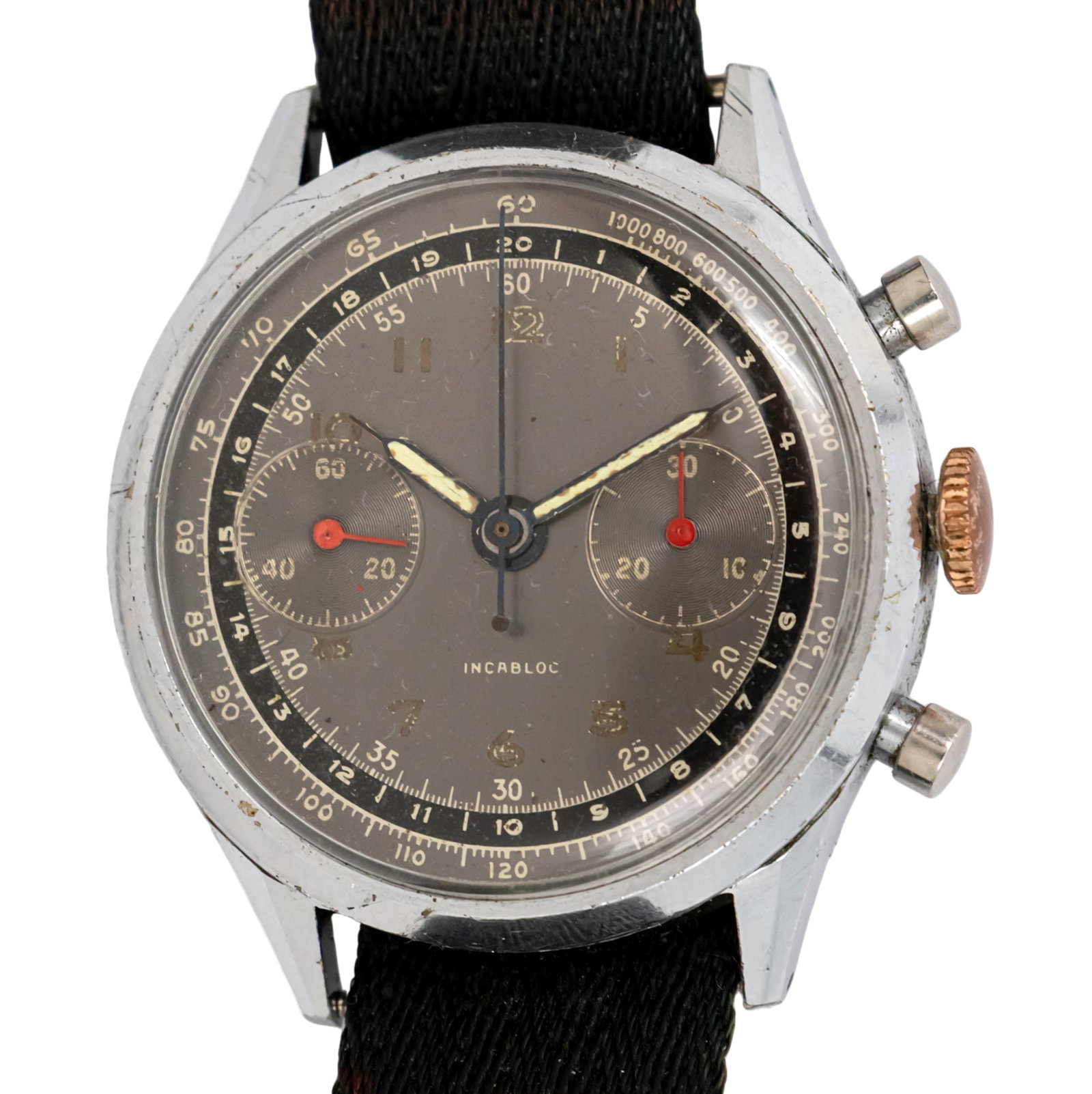 Angelus Hermetique Chronograph Wrist Watch, 1940s. (1 of 1)