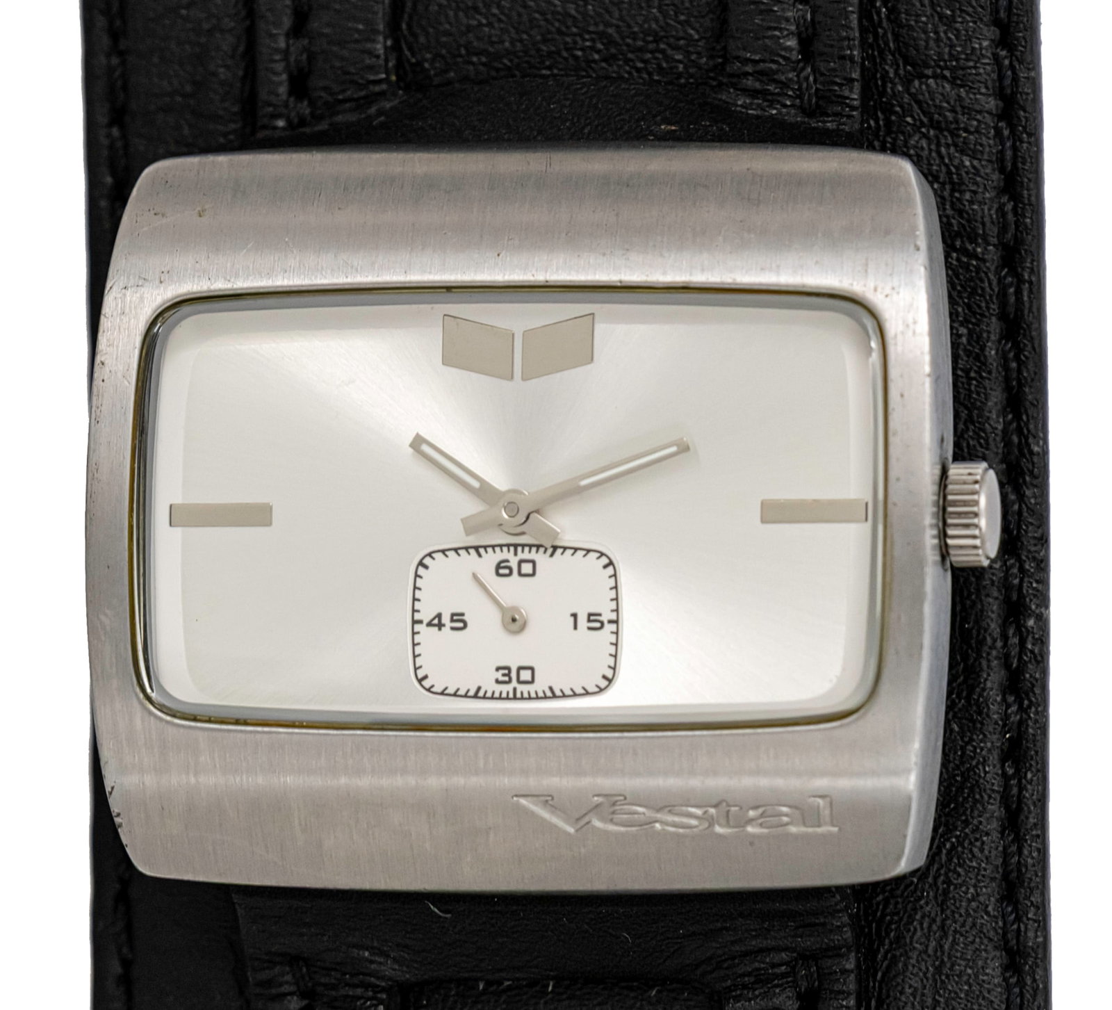 Vestal Monte Carlo Wrist Watch.: Vestal Monte Carlo Wristwatch. Quartz movement, working condition. Original leather strap, original buckle. 36.5x41.5mm.