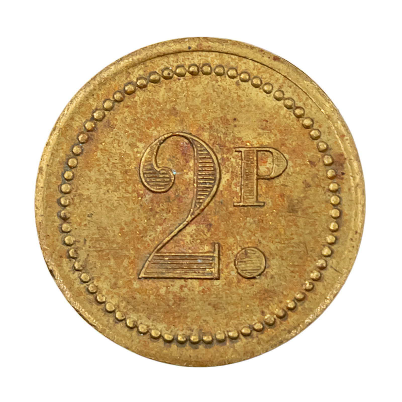 Palatin Hotel Token, 2 Piaster, Tel-Aviv, Palestine, 1930. (1 of 2)